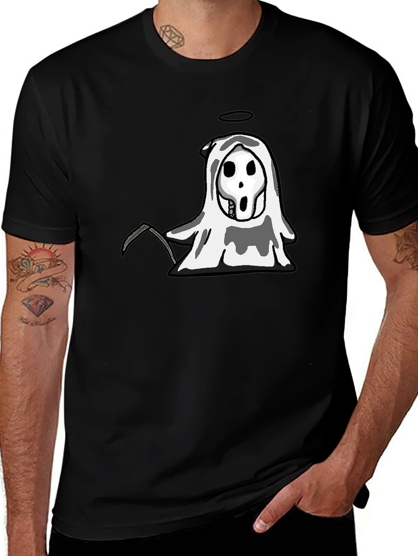 Variant 13 of Grim Reaper Ghost Black T-Shirt