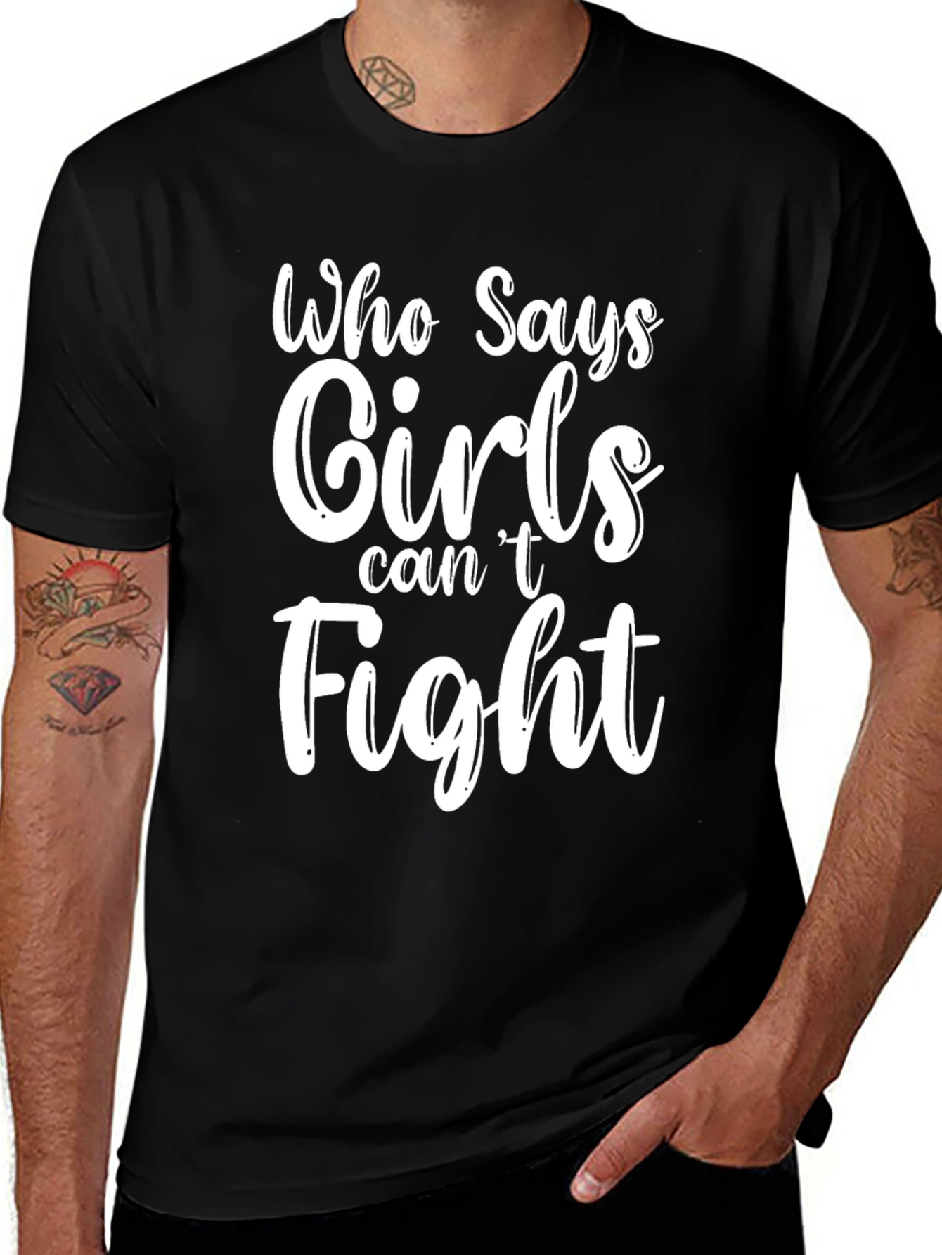 Variant 24 of Girls Can Fight T-Shirt - Empowering Statement Tee