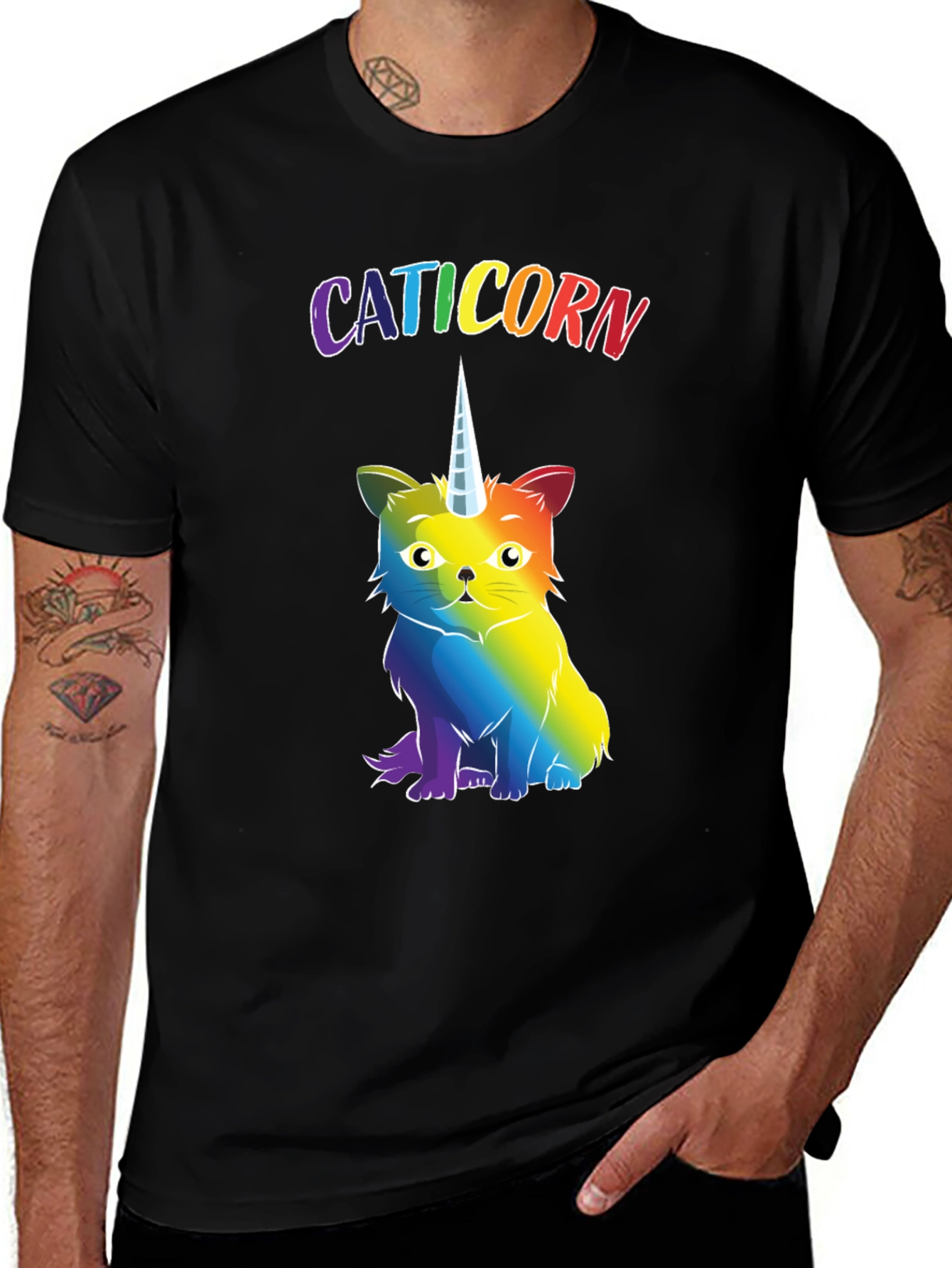 Caticorn T-Shirt - Rainbow Cat Unicorn Tee