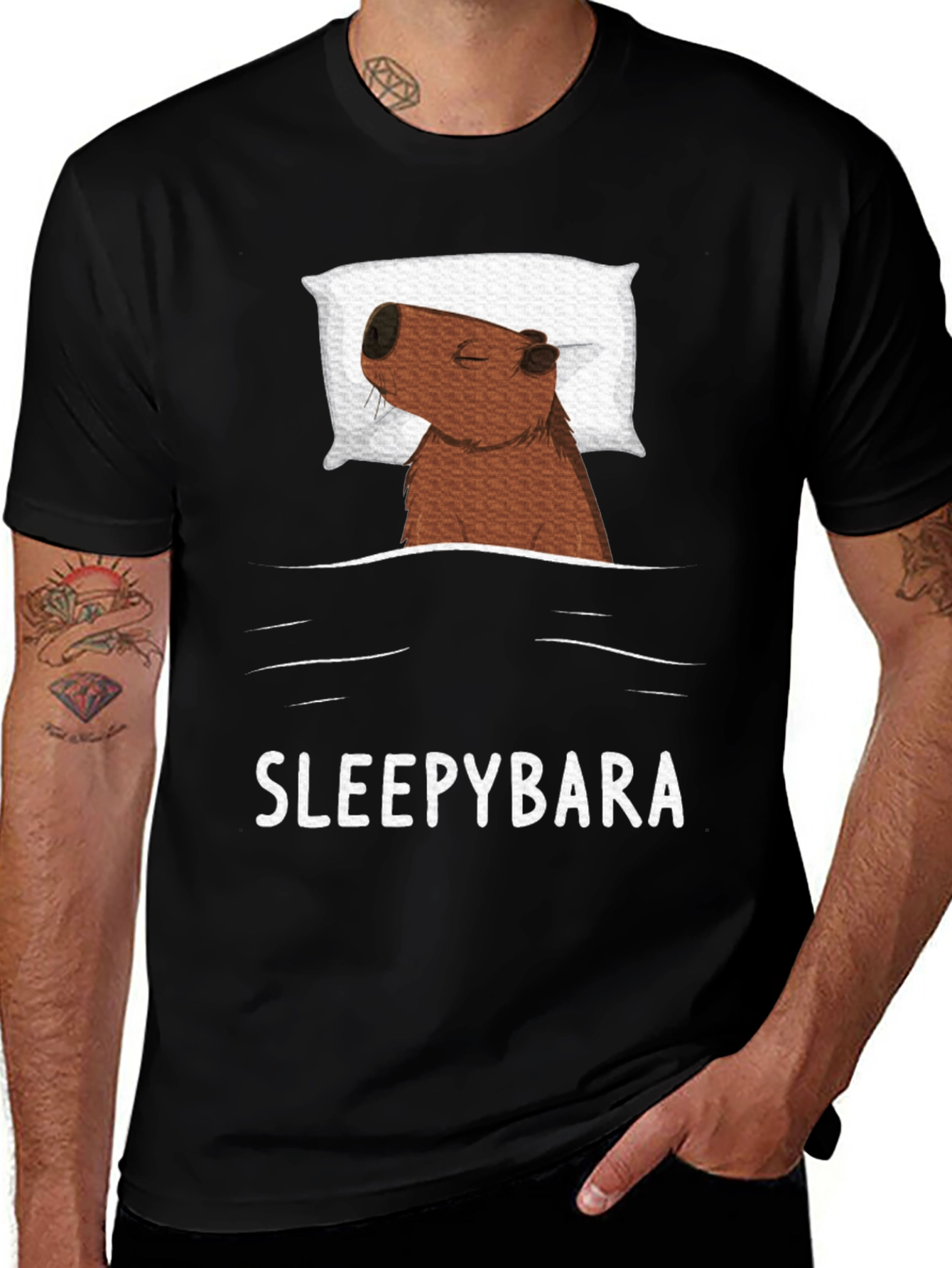 Sleepybara T-Shirt - Cute Capybara Design