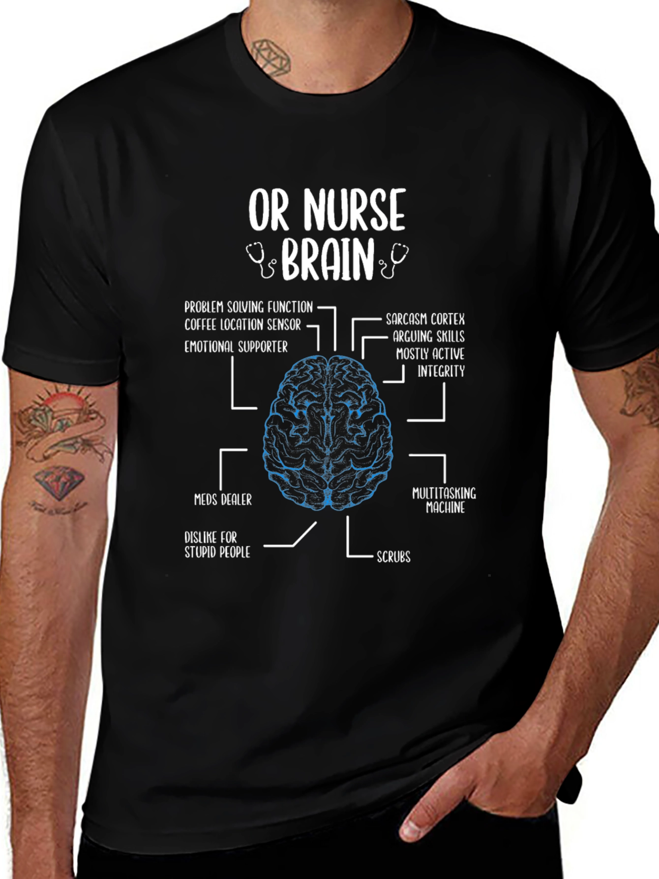 Variant 26 of OR Nurse Brain T-Shirt - Funny Medical Apparel