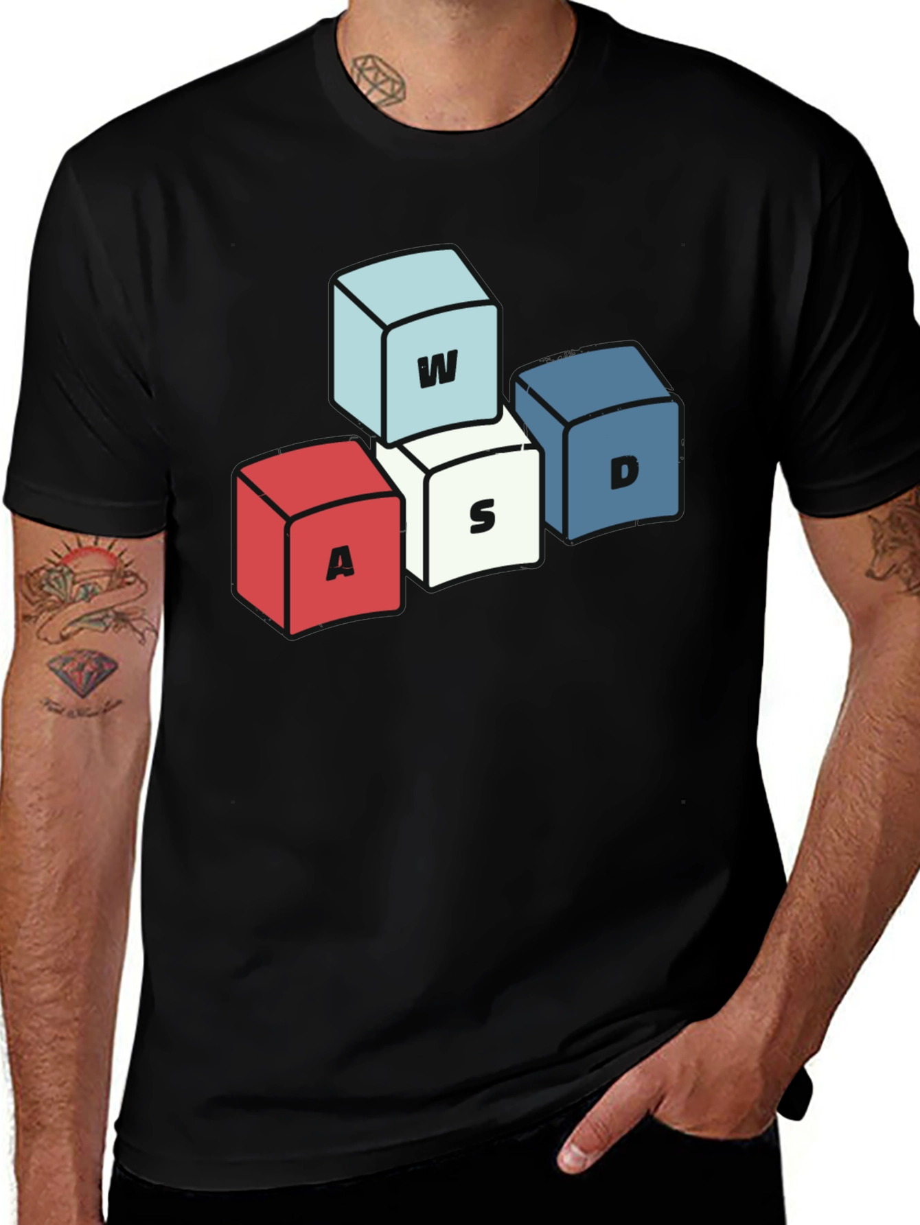 Variant 12 of Gamer WASD Keys T-Shirt - Novelty Gaming Tee