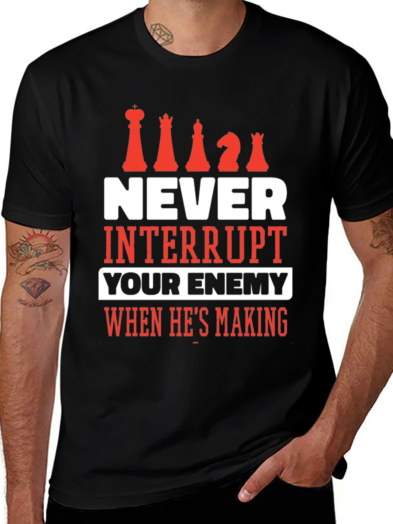 Variant 27 of Chess T-Shirt - Never Interrupt Your Enemy Tee