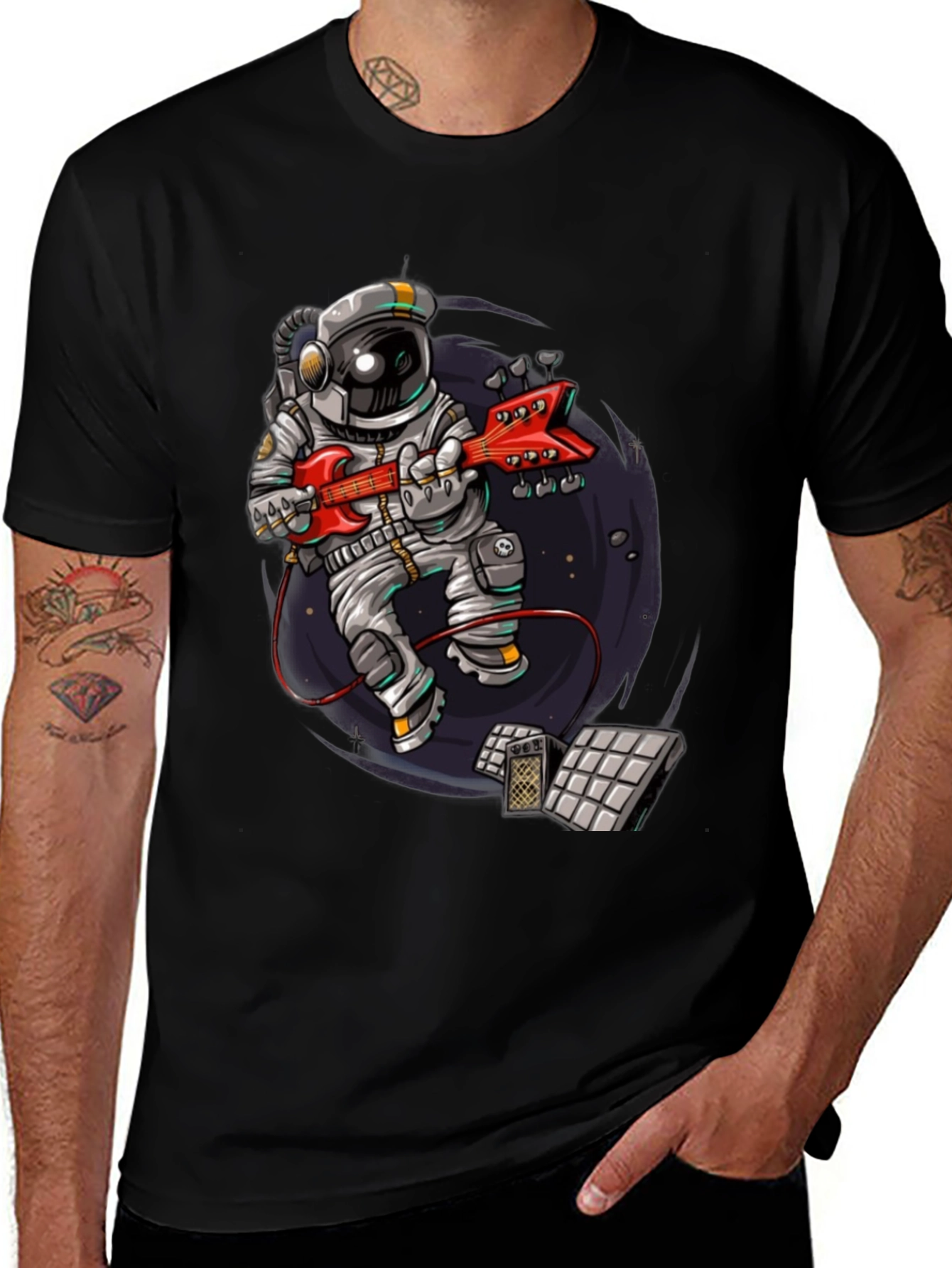 Variant 18 of Astronaut Guitar Player Graphic Tee