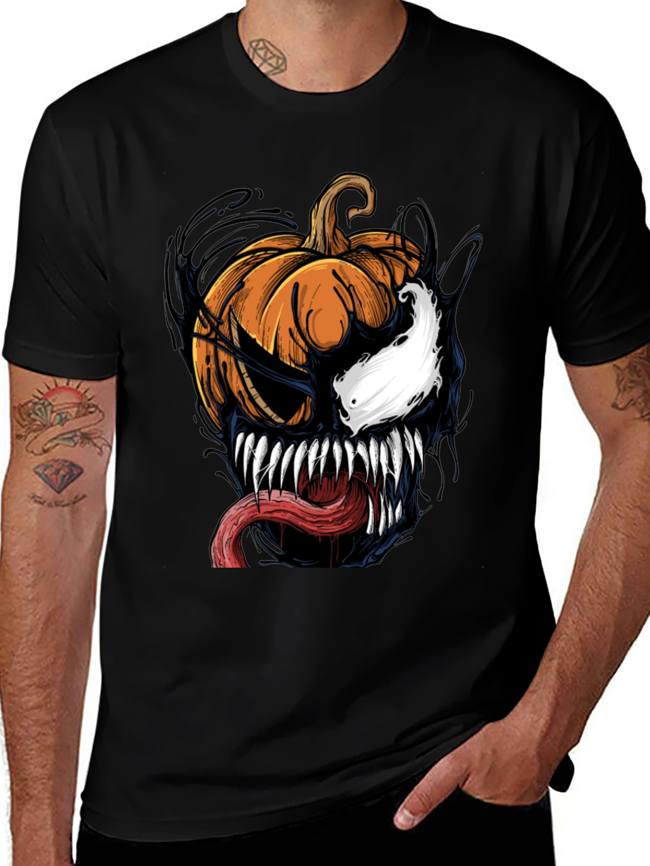 Variant 25 of Venom Pumpkin Halloween Graphic T-Shirt
