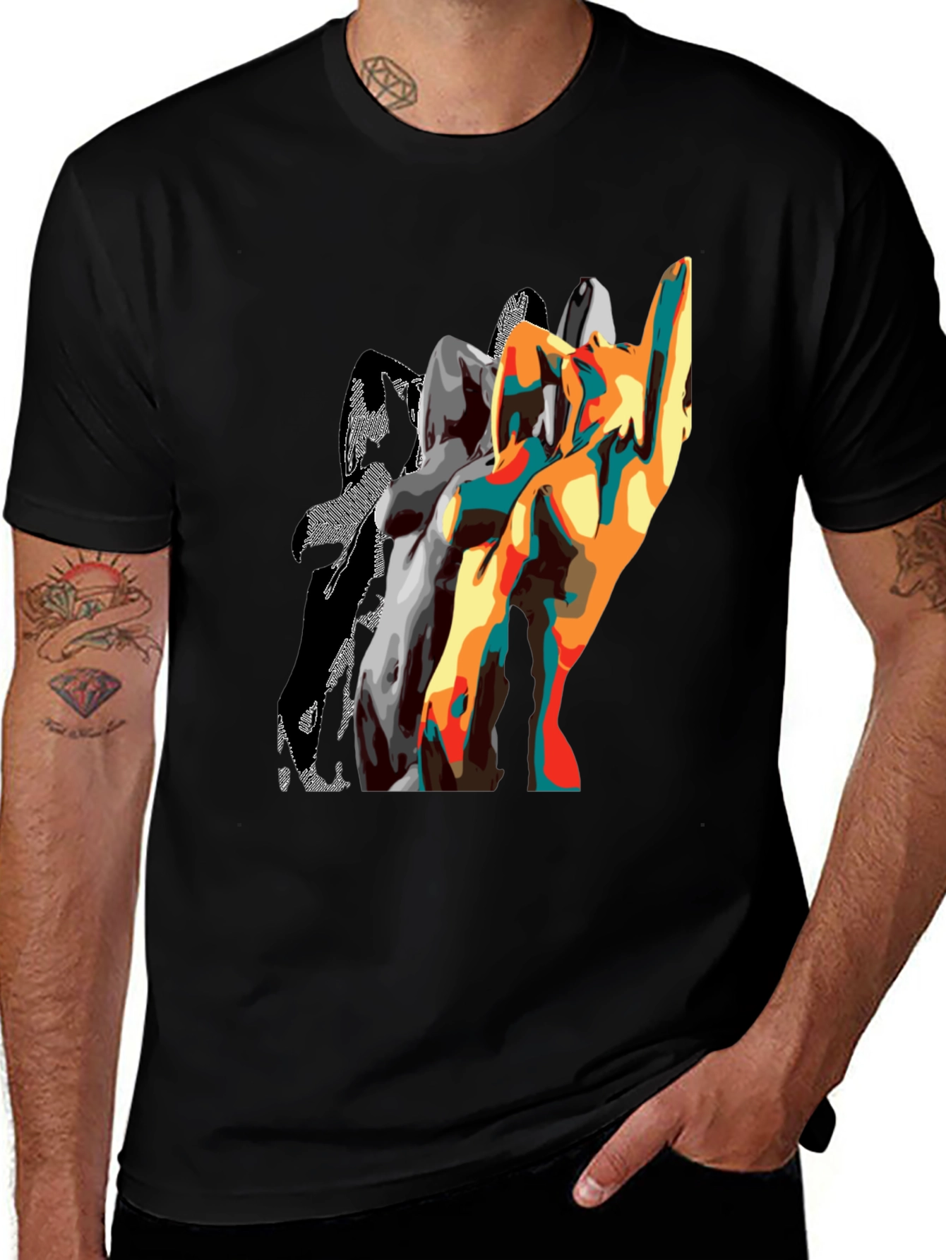 Variant 6 of Abstract Figure Graphic Tee - Modern Art T-Shirt