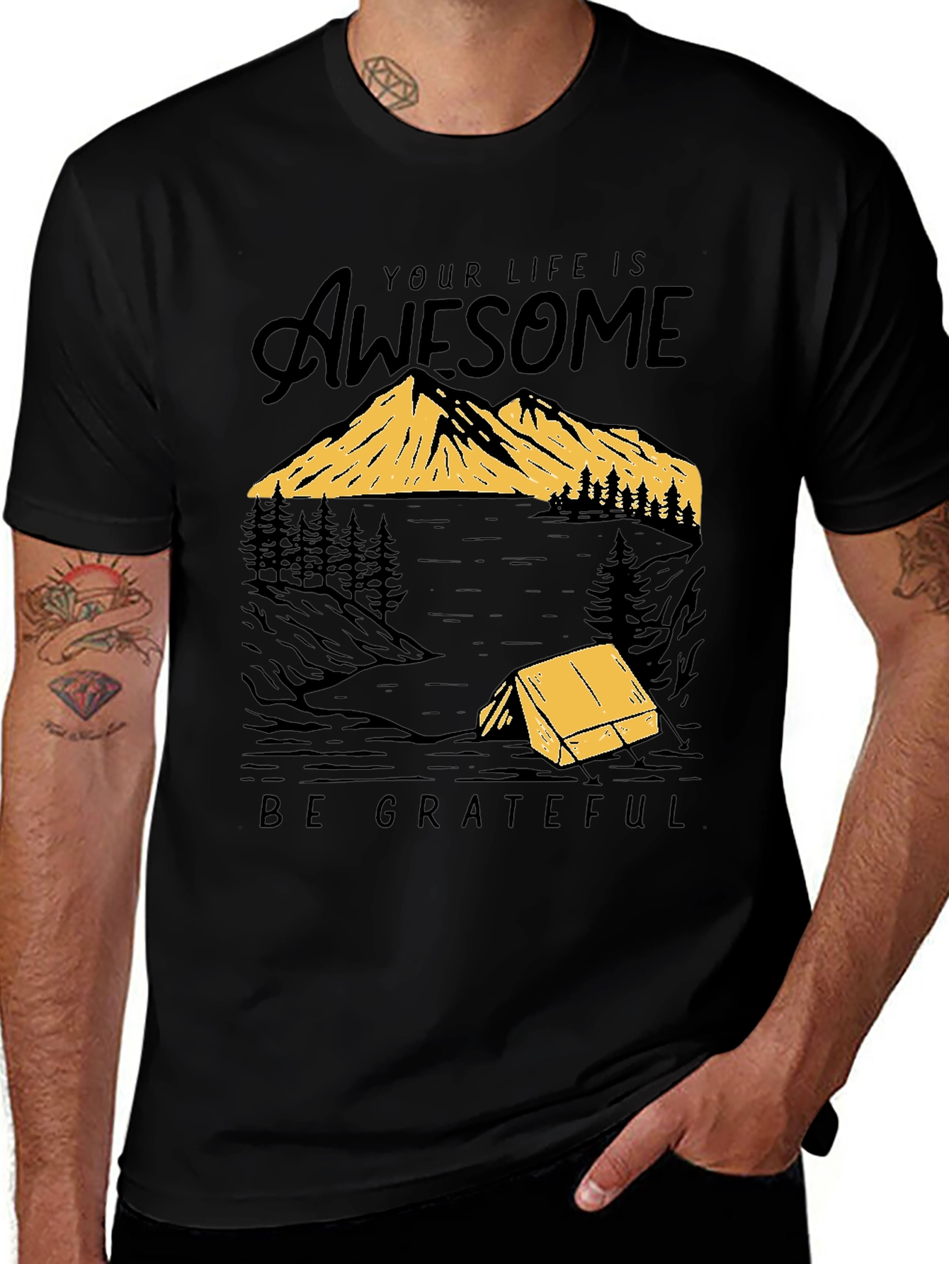Variant 22 of Awesome Life Camping Graphic Tee