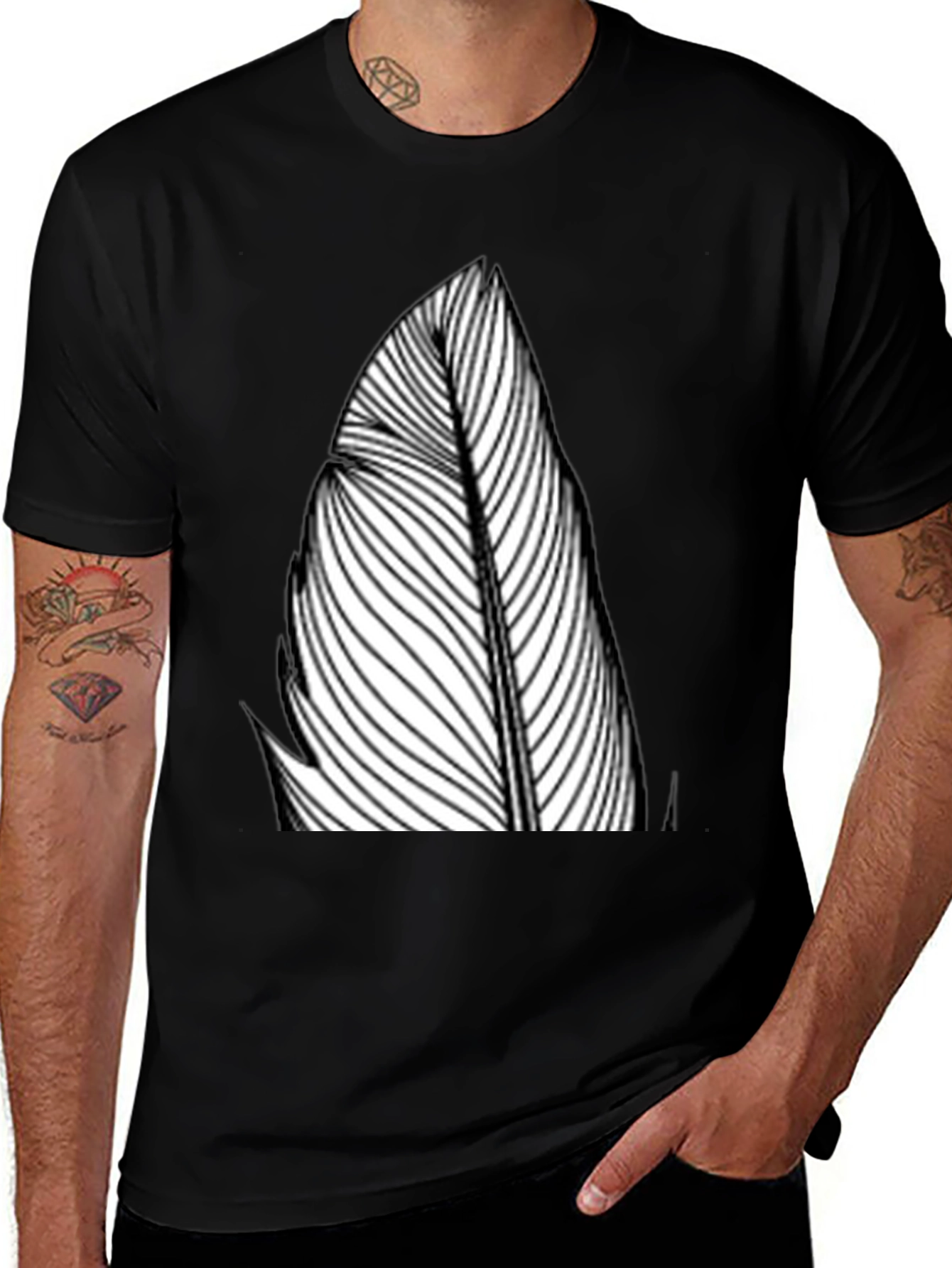 Variant 21 of Feather Graphic Black Tee