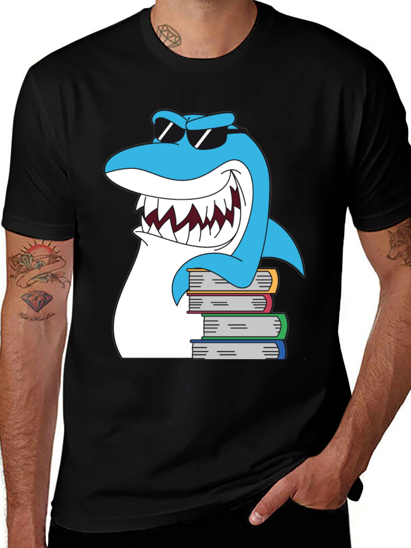 Variant 7 of Cool Shark Reads Books Graphic T-Shirt