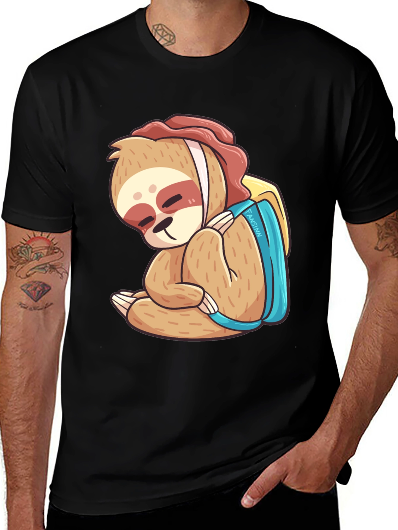 Variant 5 of Sloth with Backpack Graphic T-Shirt