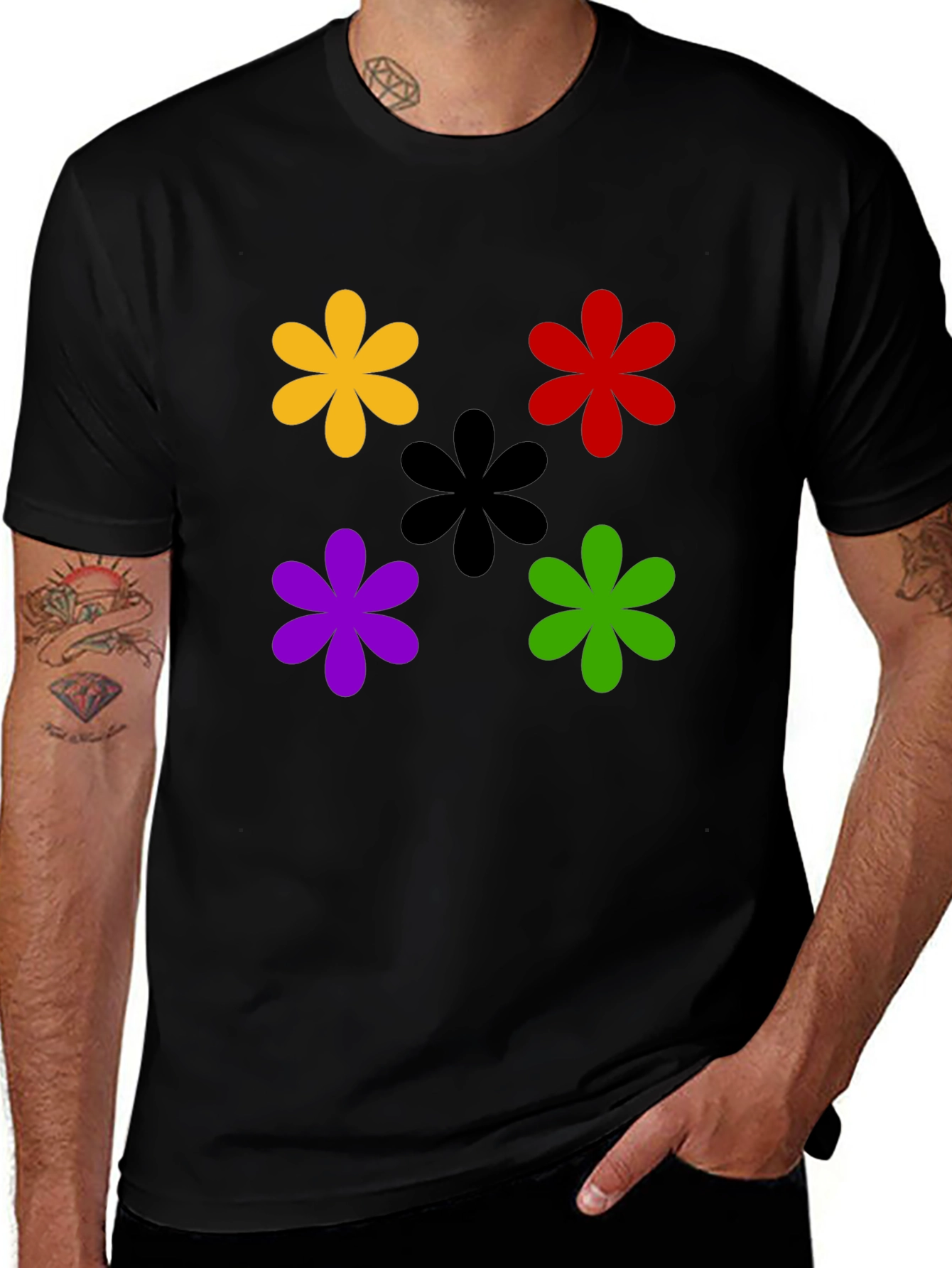 Variant 6 of Floral Graphic T-Shirt - Colorful Flower Power