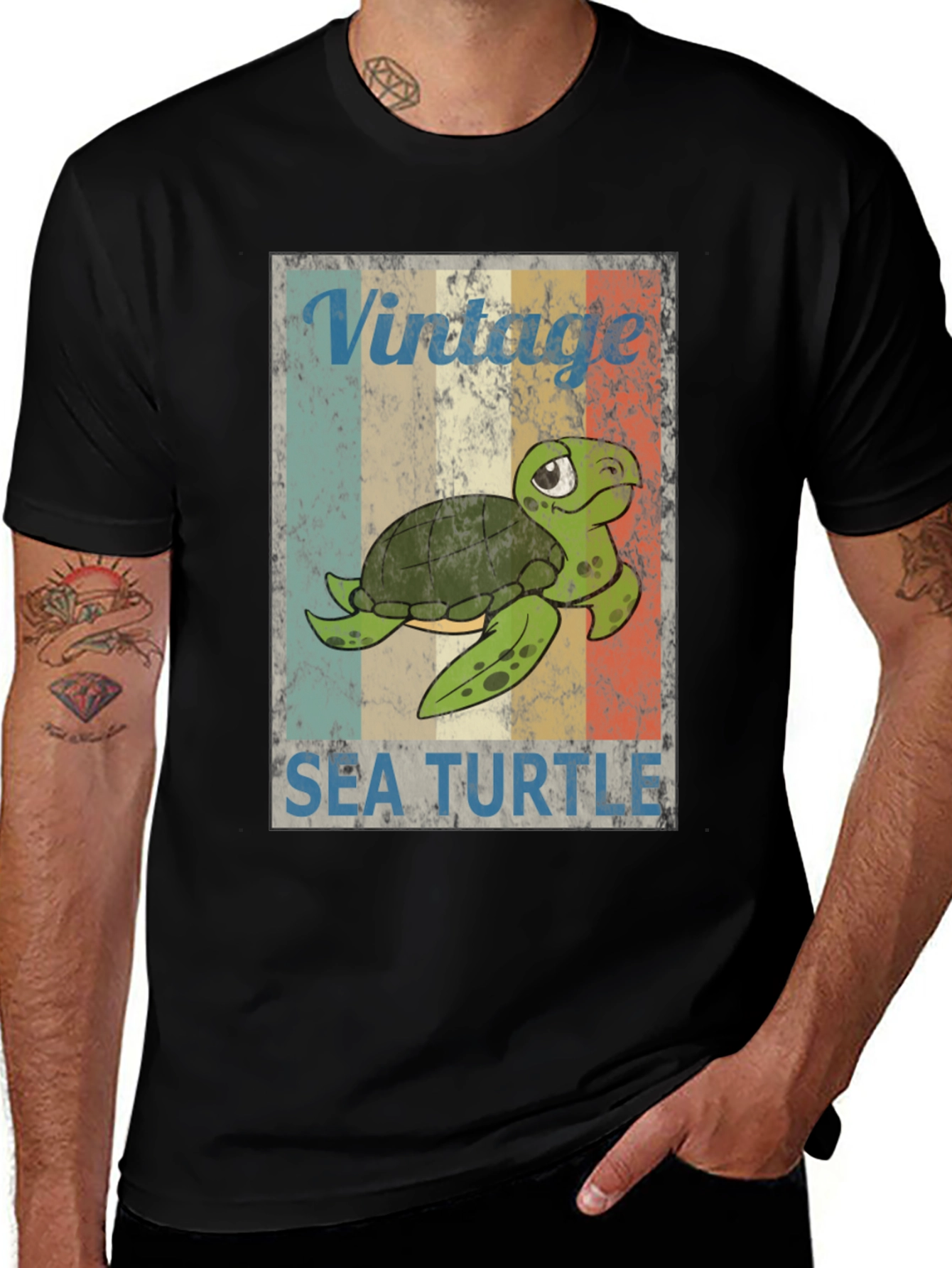 Variant 13 of Vintage Sea Turtle Graphic Tee