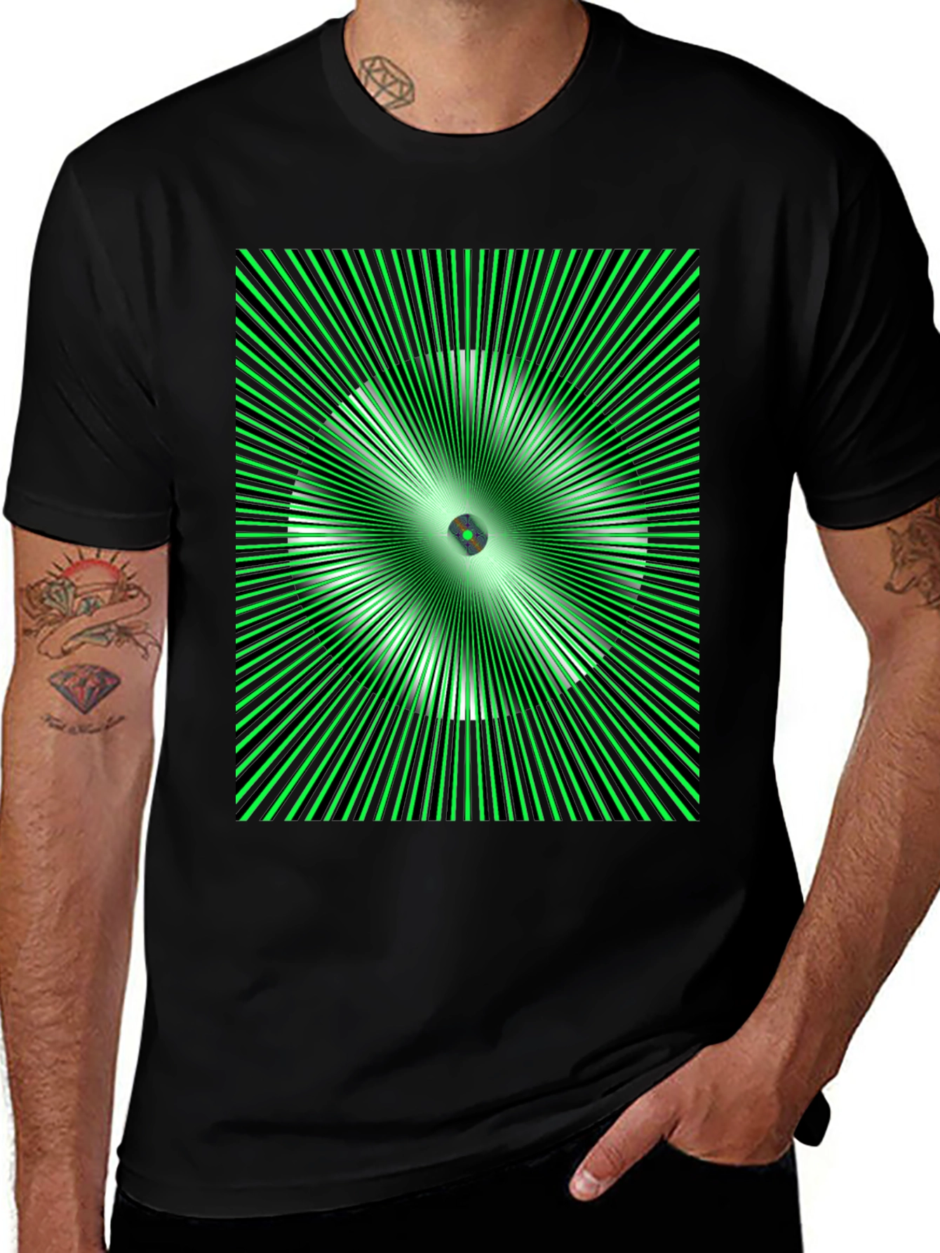 Variant 14 of Optical Illusion Graphic T-Shirt - Black