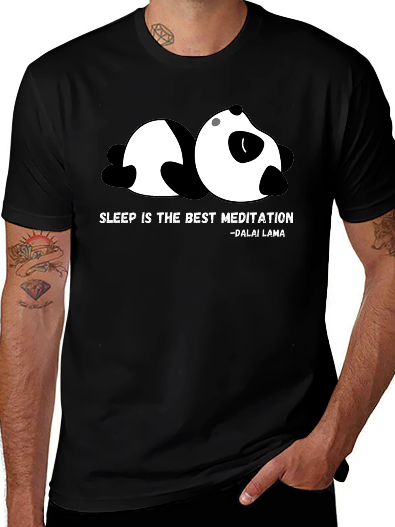 Variant 24 of Sleepy Panda T-Shirt - Dalai Lama Quote