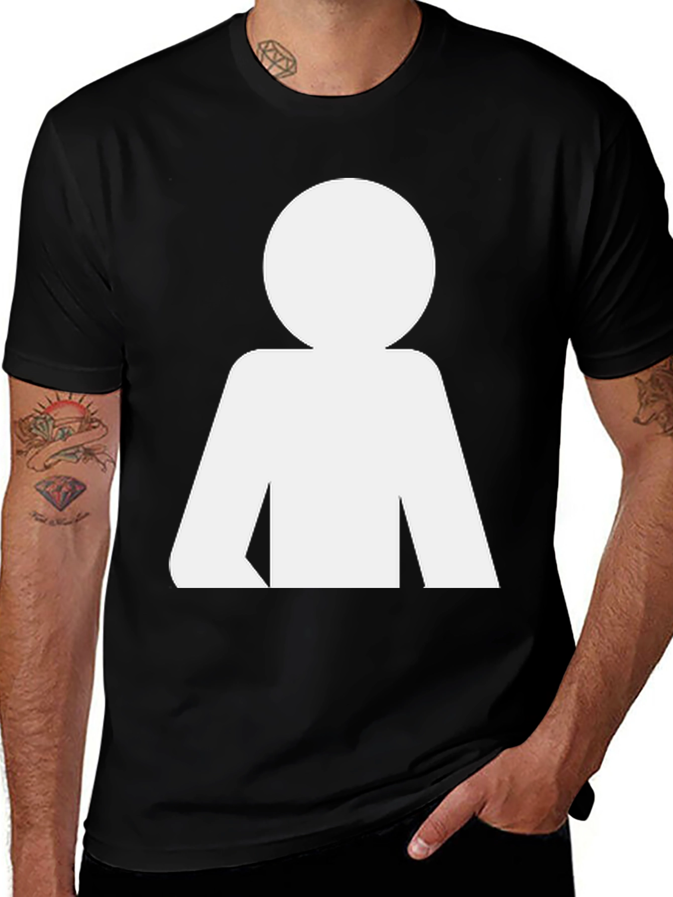 Simple Icon Graphic Black T-Shirt