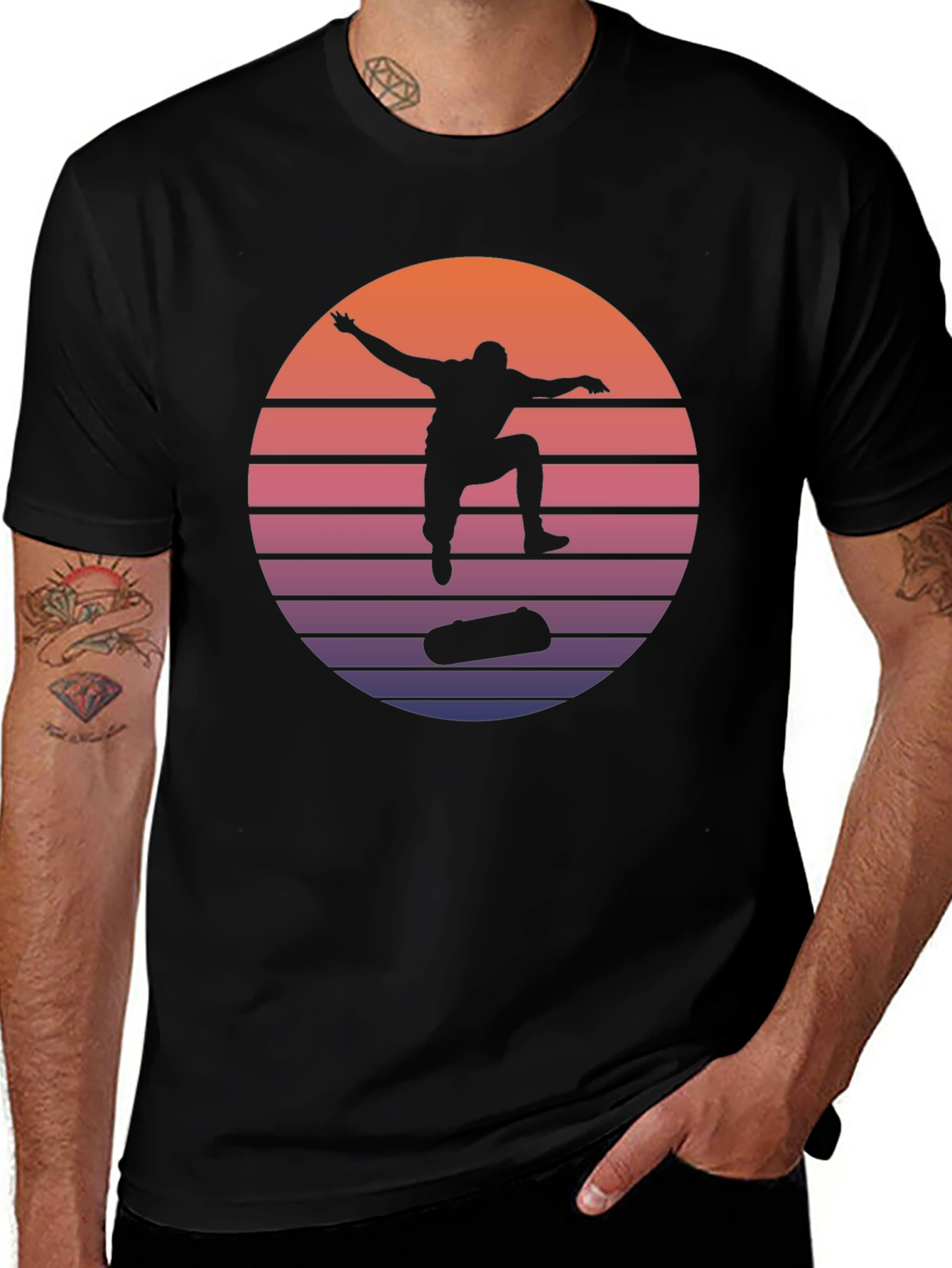 Variant 11 of Retro Skateboarder Silhouette Tee