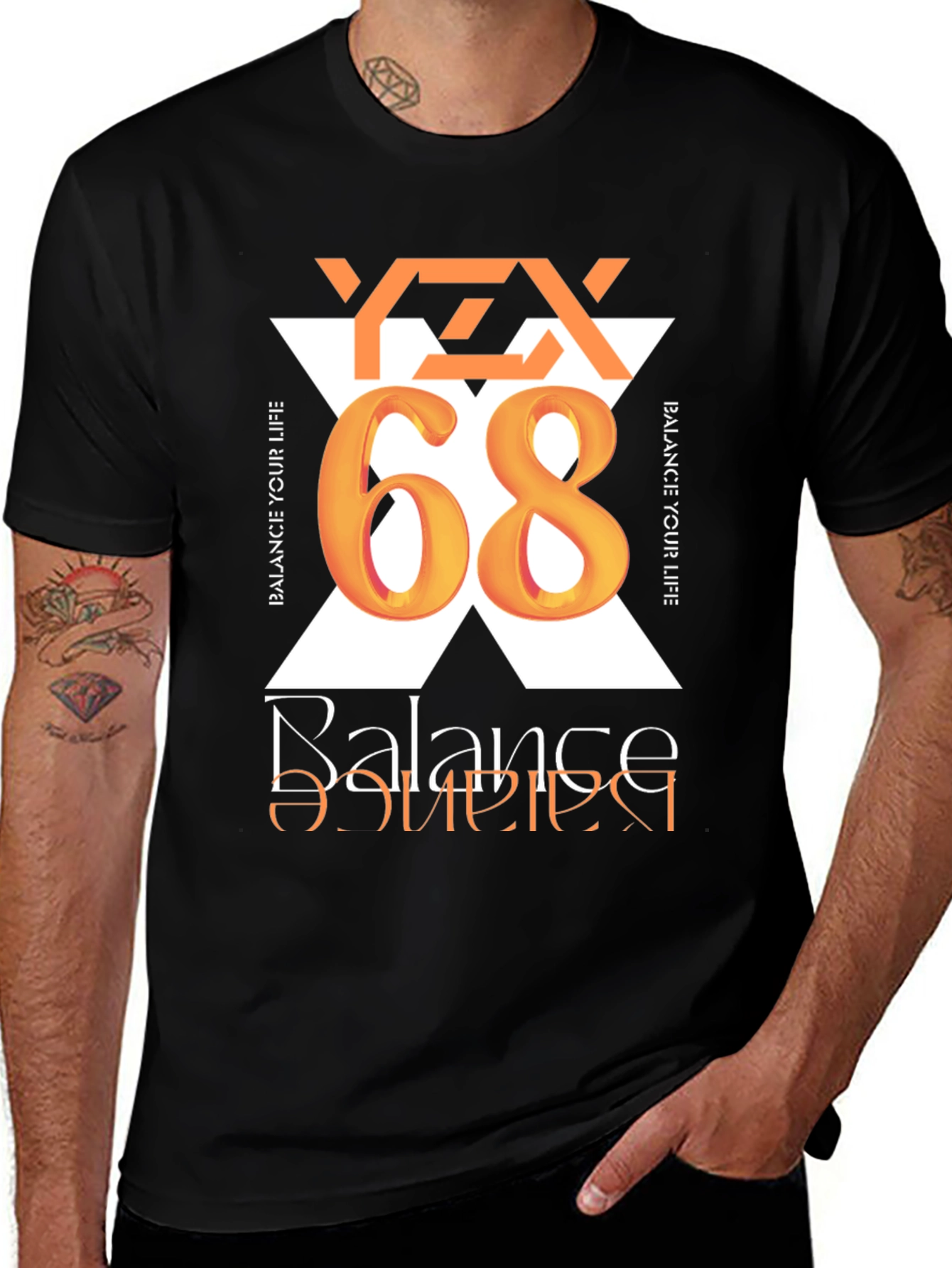 Variant 24 of Balance Your Life - Black Graphic Tee