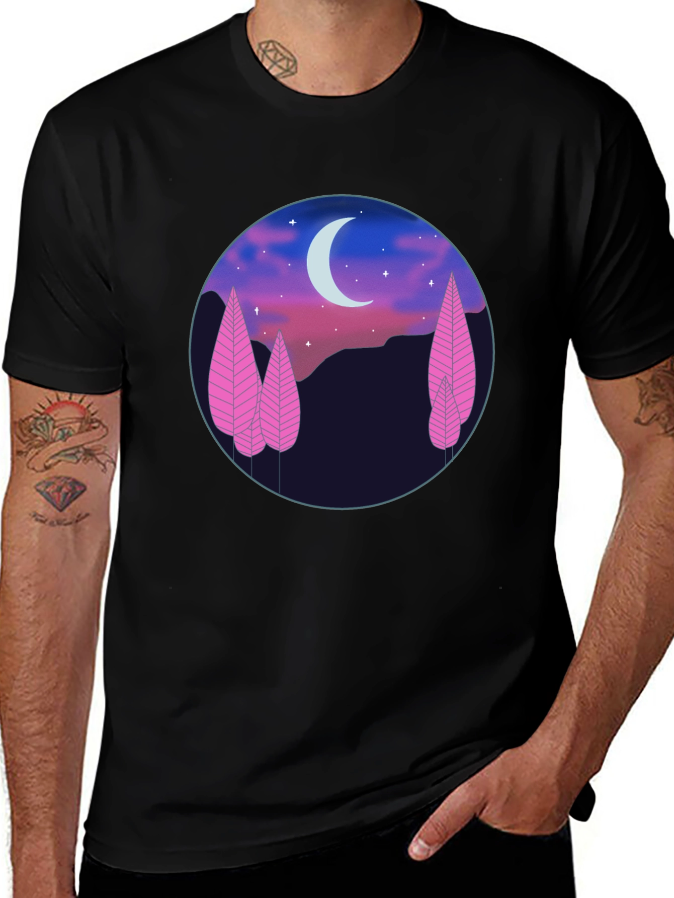 Variant 4 of Moonlit Forest Graphic Tee - Unisex