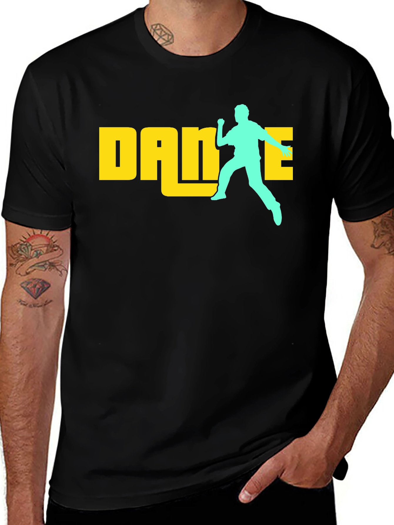 Variant 17 of Dance Graphic Tee - Funky Black Cotton T-Shirt