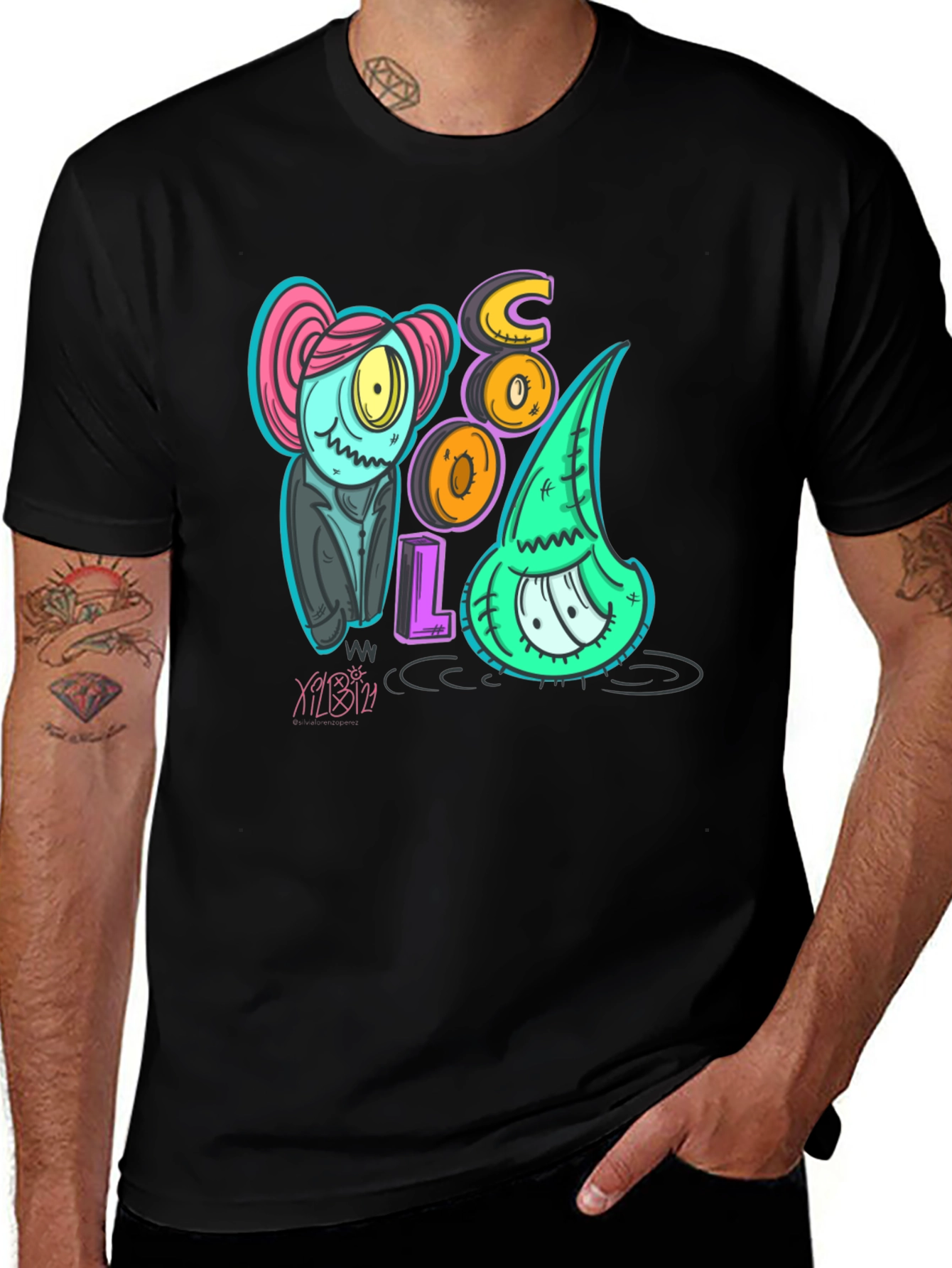 Cool Monsters Black Graphic T-Shirt