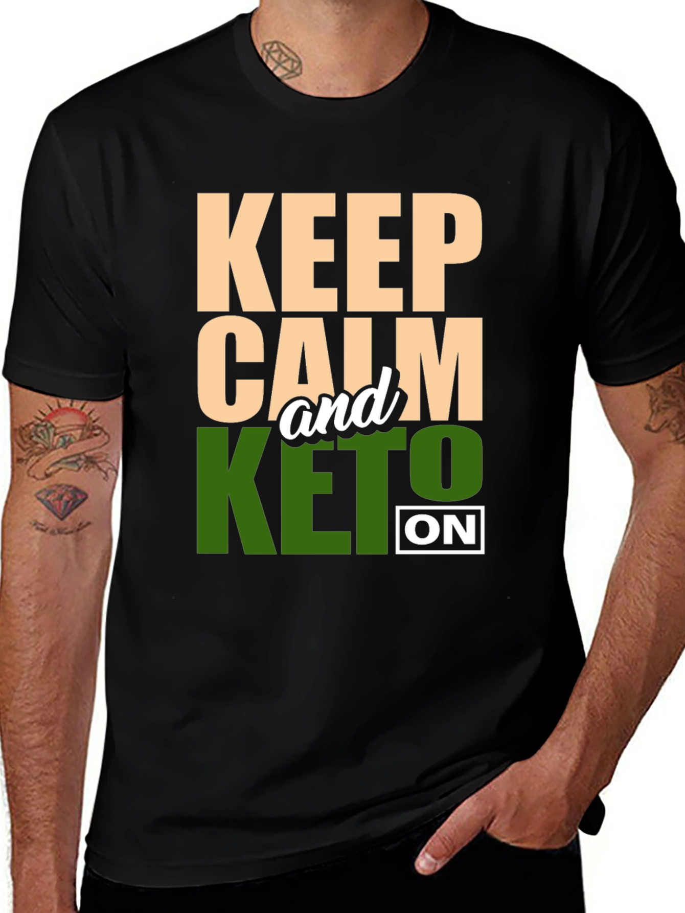 Variant 30 of Keep Calm and Keto On T-Shirt, Funny Diet Tee