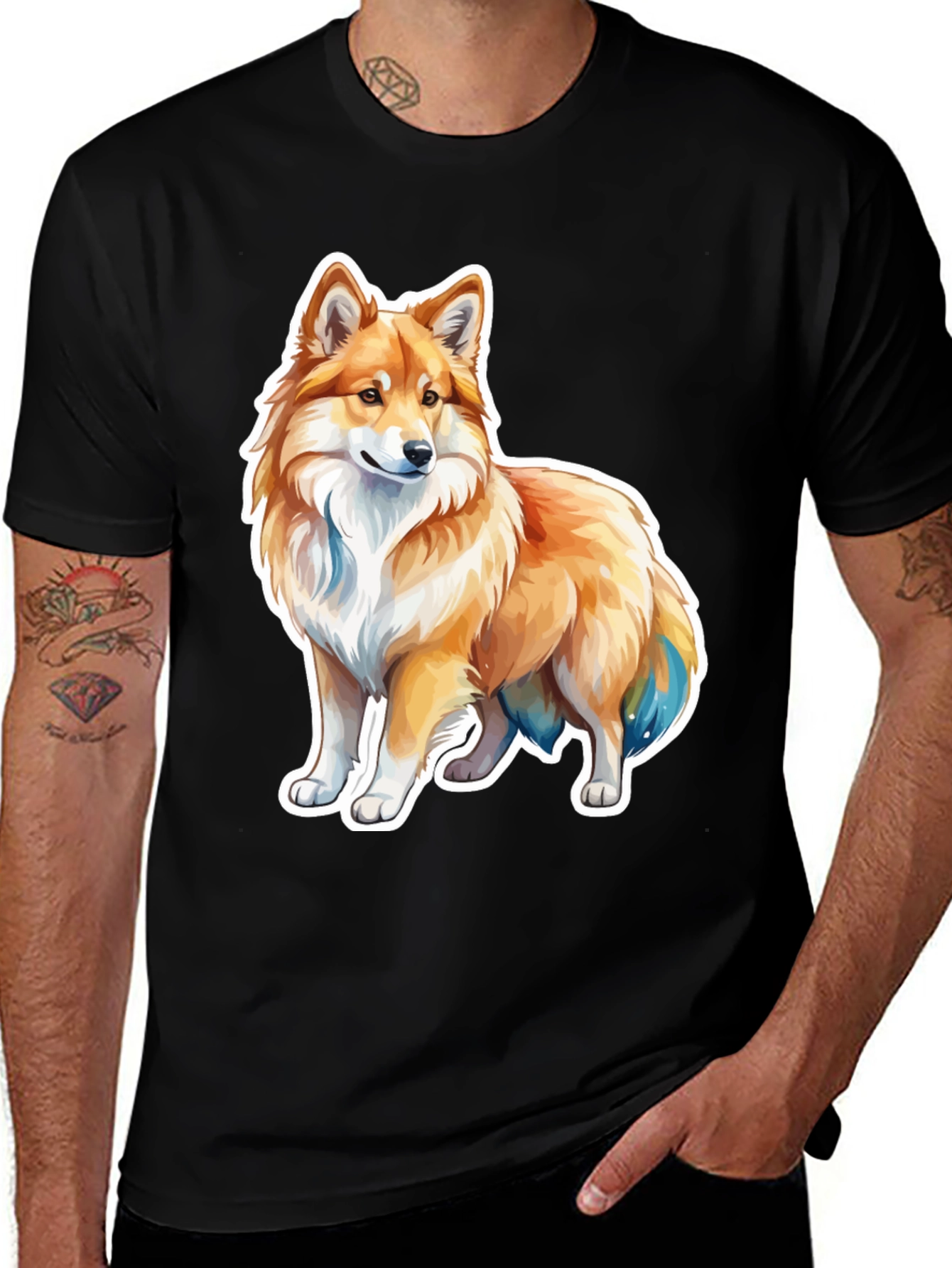 Variant 3 of Dog Graphic Black T-Shirt