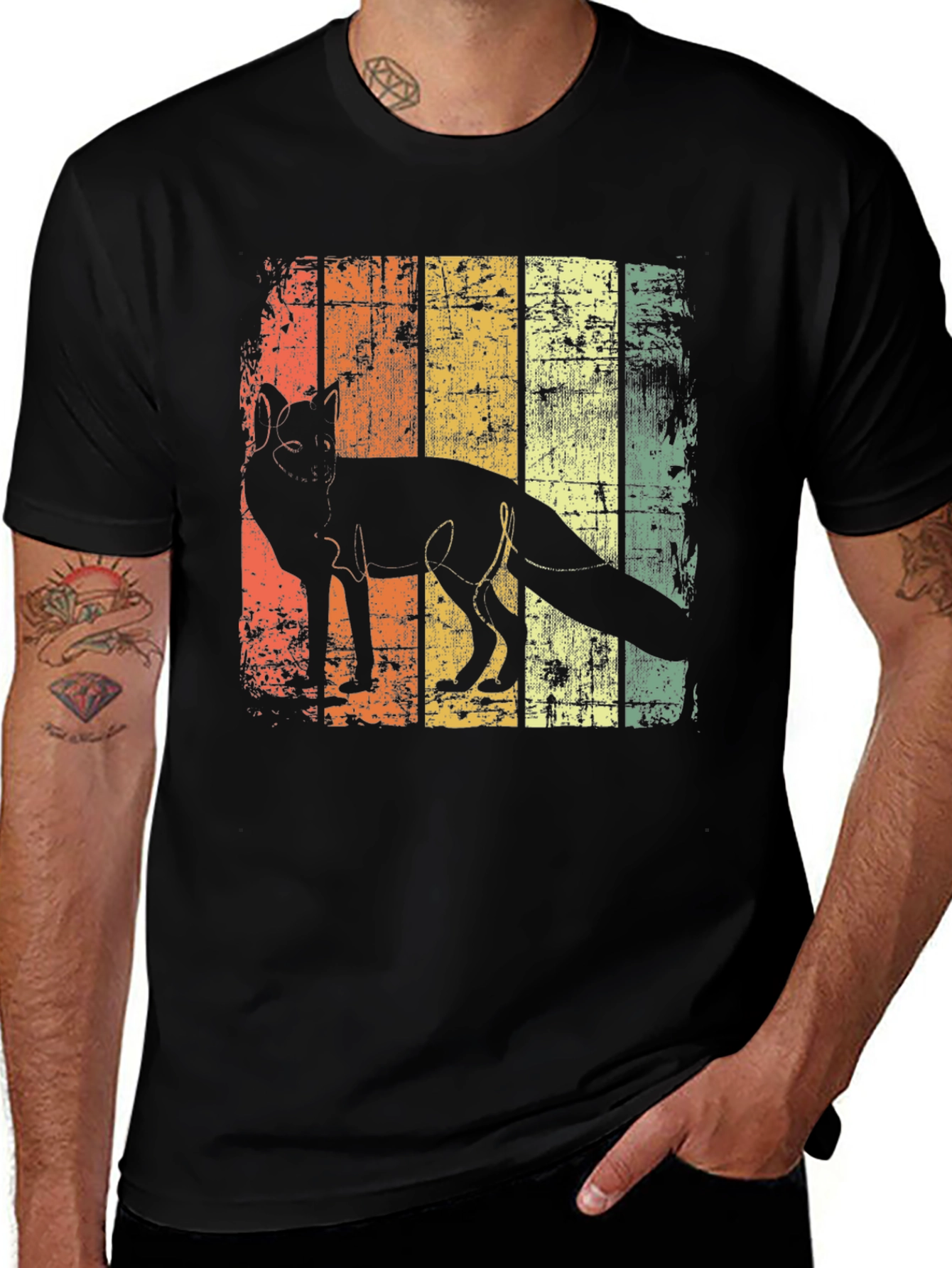 Variant 30 of Retro Fox Graphic Tee - Vintage Style Animal Print