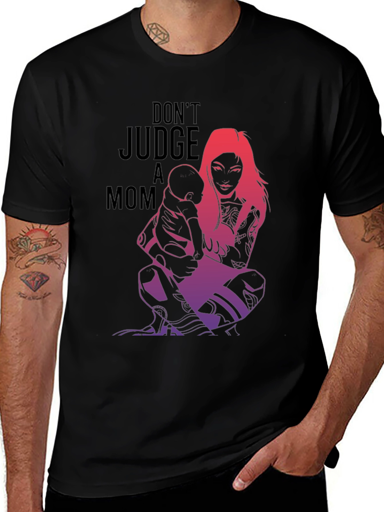 Variant 3 of Tattooed Mom Graphic Tee - Don't Judge