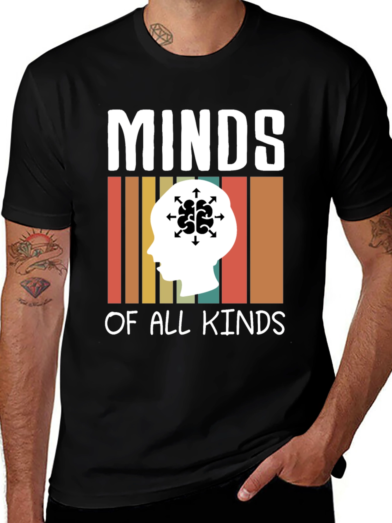Variant 19 of Minds of All Kinds Graphic Tee - Retro Style