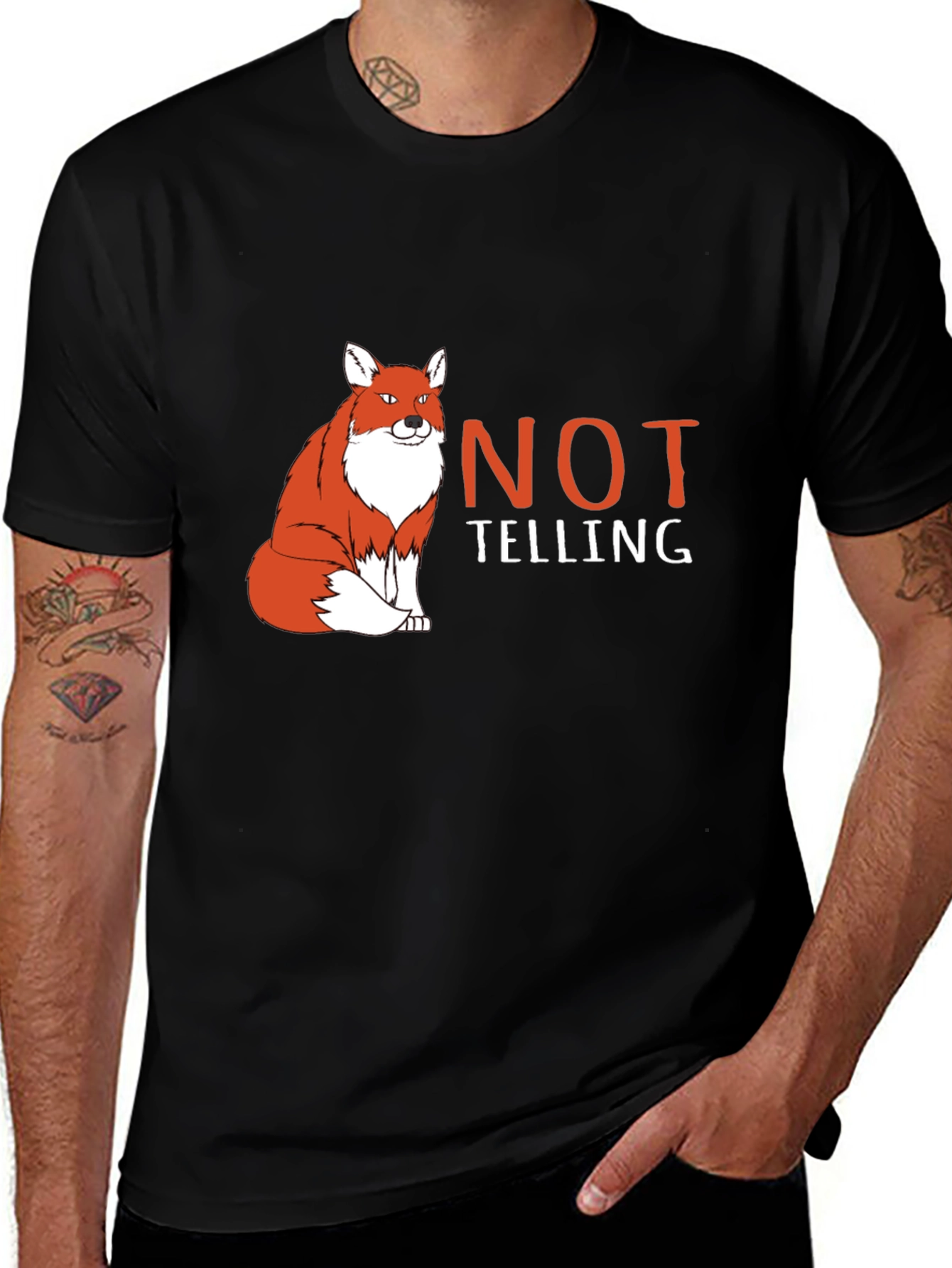 Variant 6 of Fox 'Not Telling' Graphic Tee - Funny Animal T-Shirt