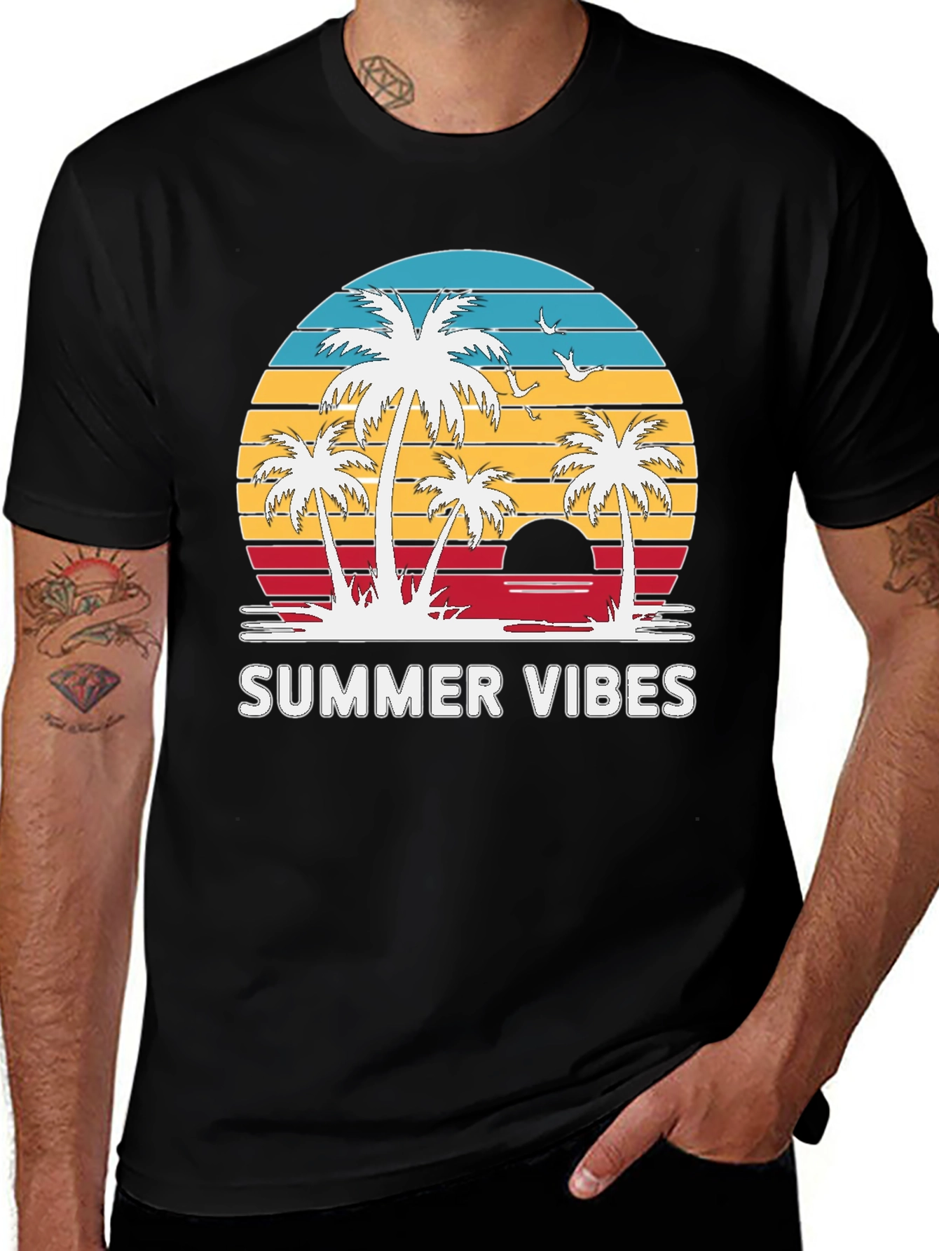 Variant 21 of Summer Vibes Palm Tree Graphic Tee