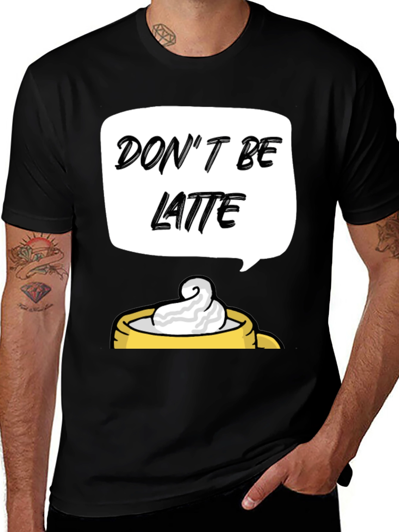 Black Don't Be Latte Graphic T-Shirt main image