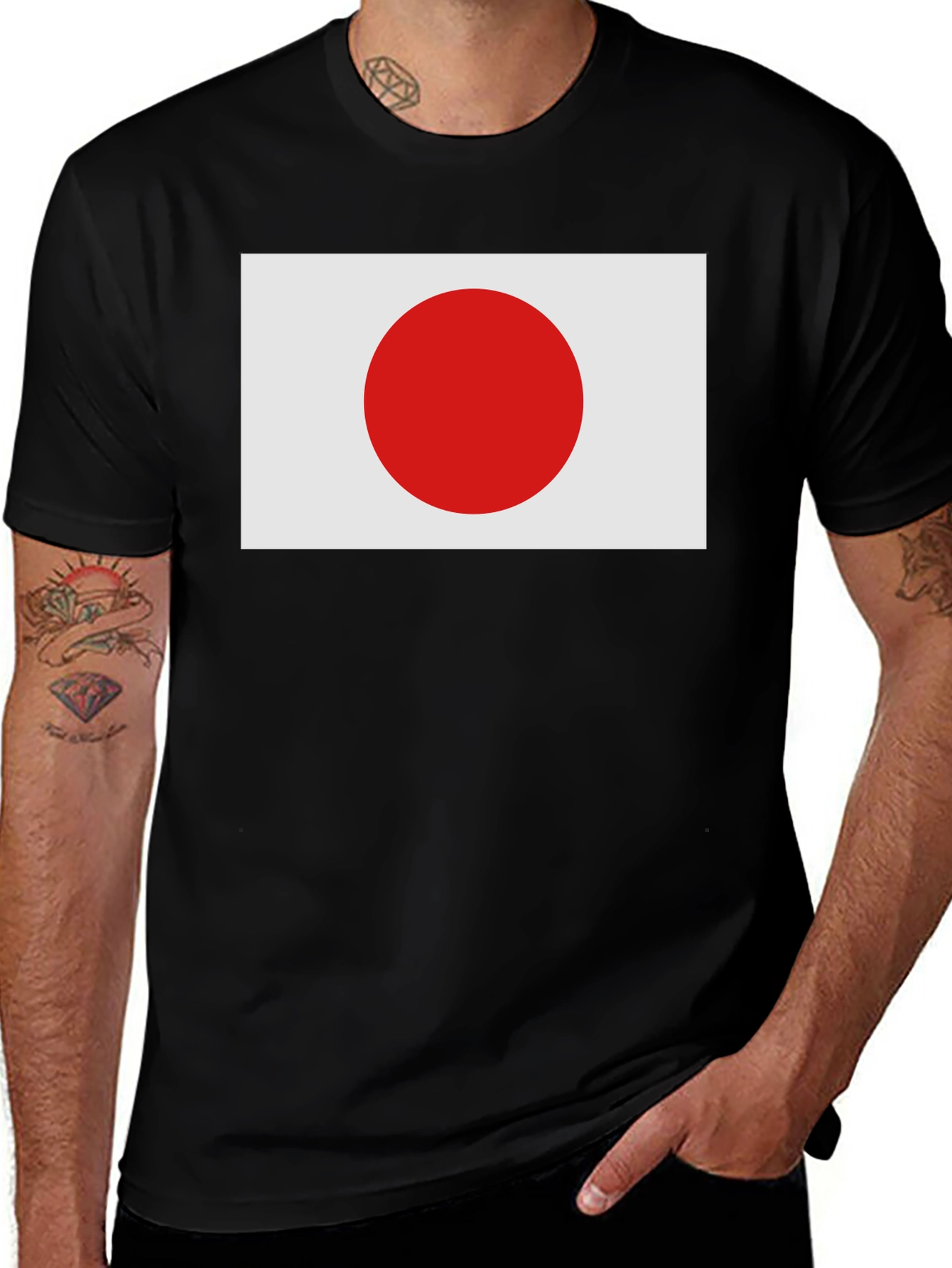 Japan Flag Graphic Tee - Black