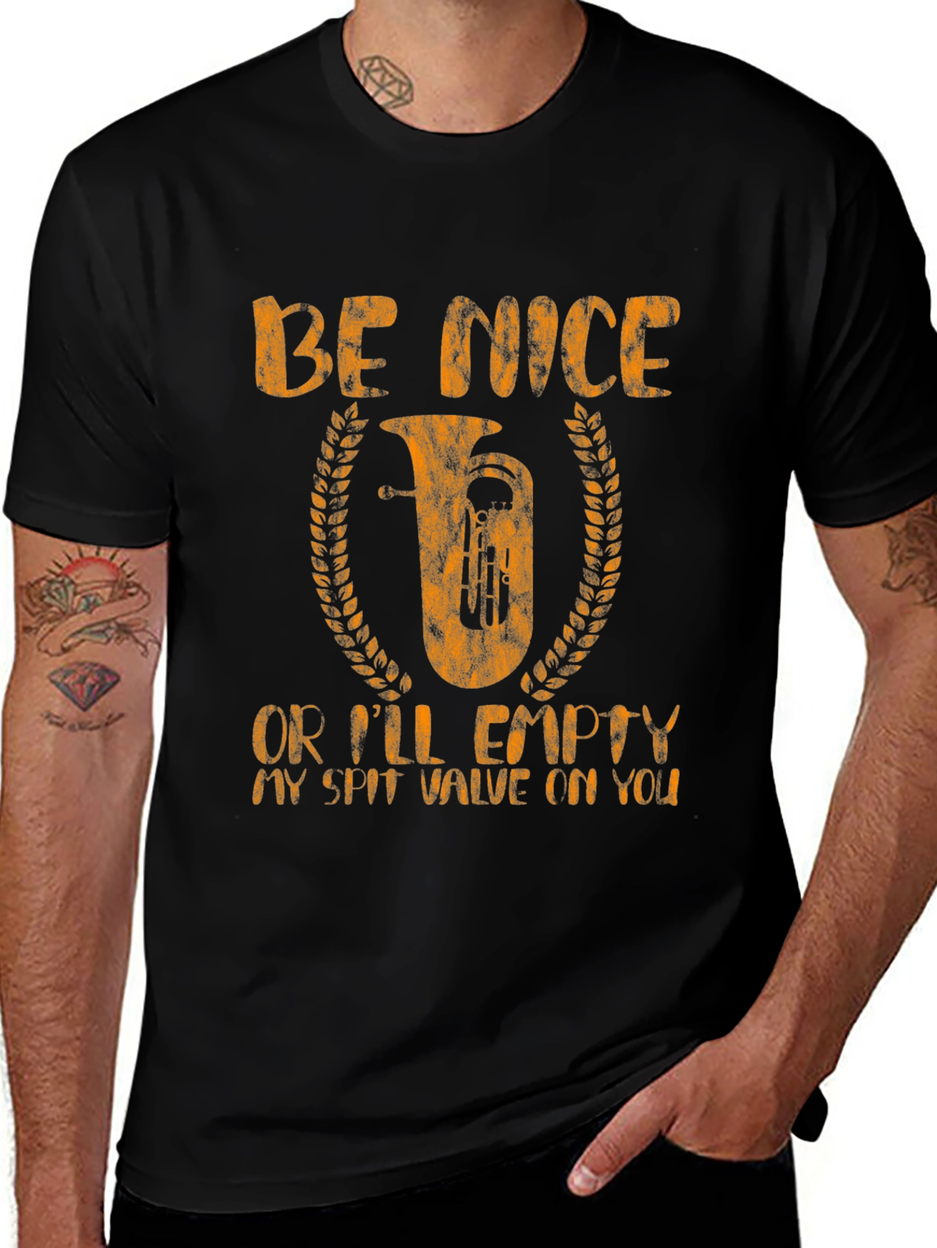 Be Nice Tuba Player T-Shirt Funny Musician Gift