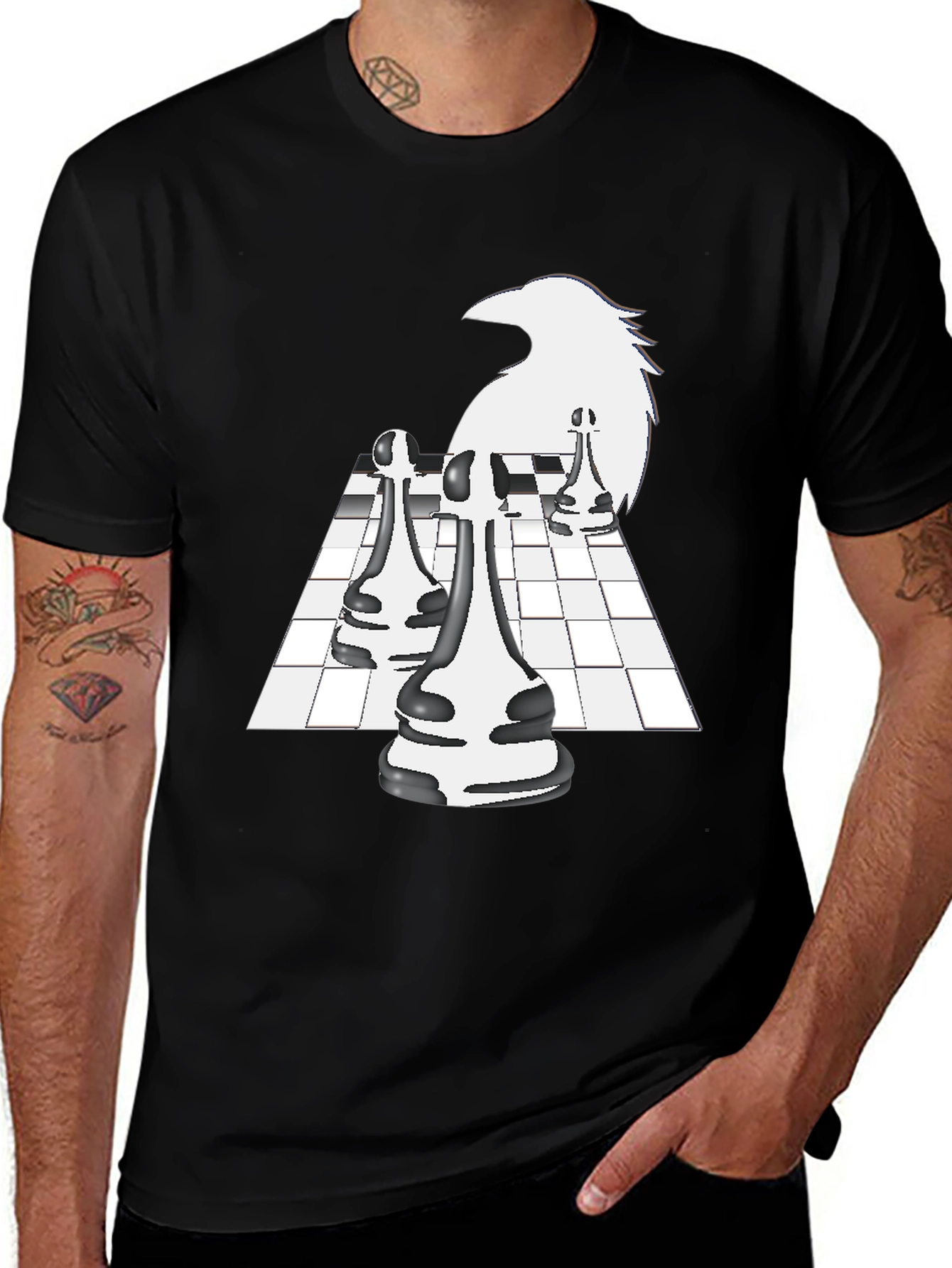 Raven Chess Graphic Tee - Stylish & Unique Design
