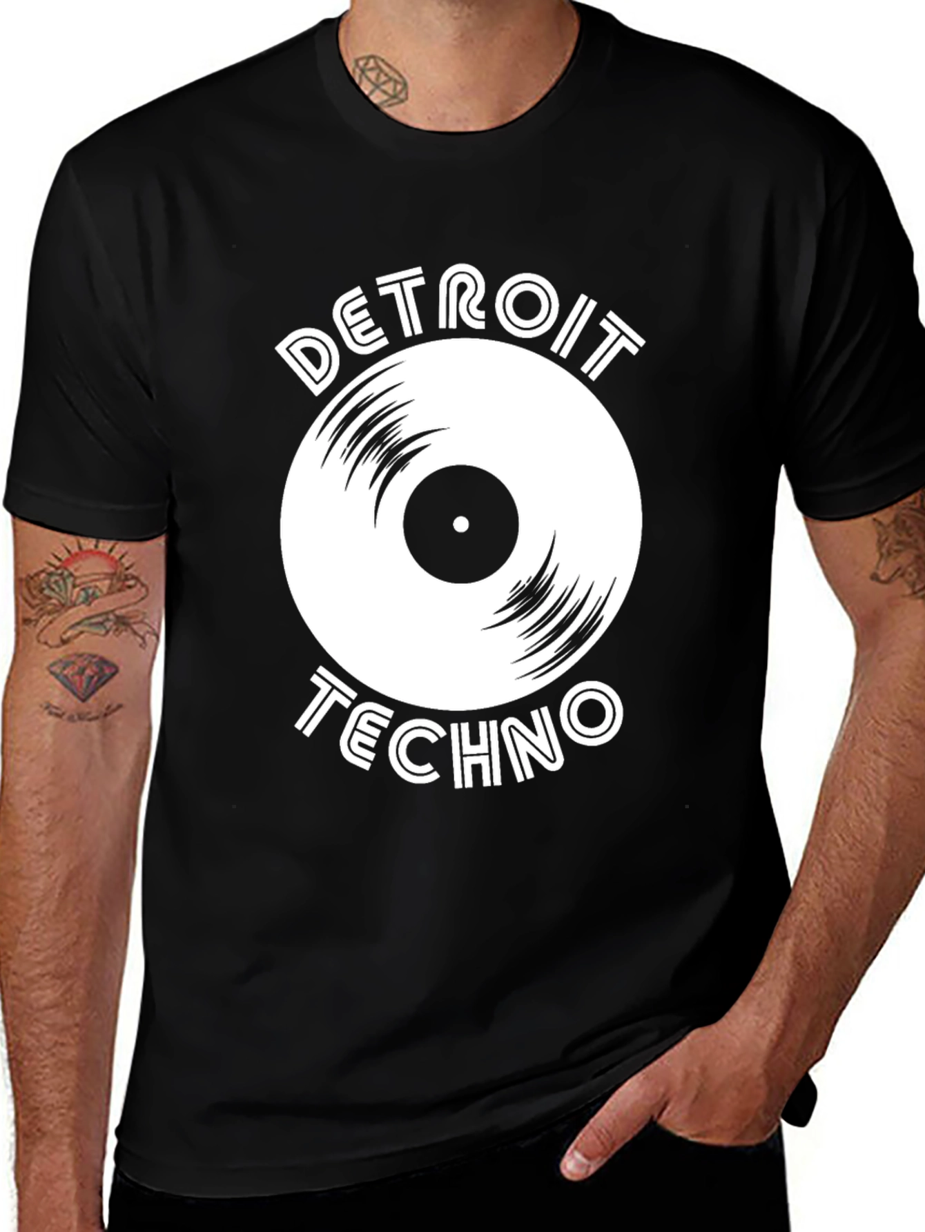 Detroit Techno Vinyl Record Graphic T-Shirt