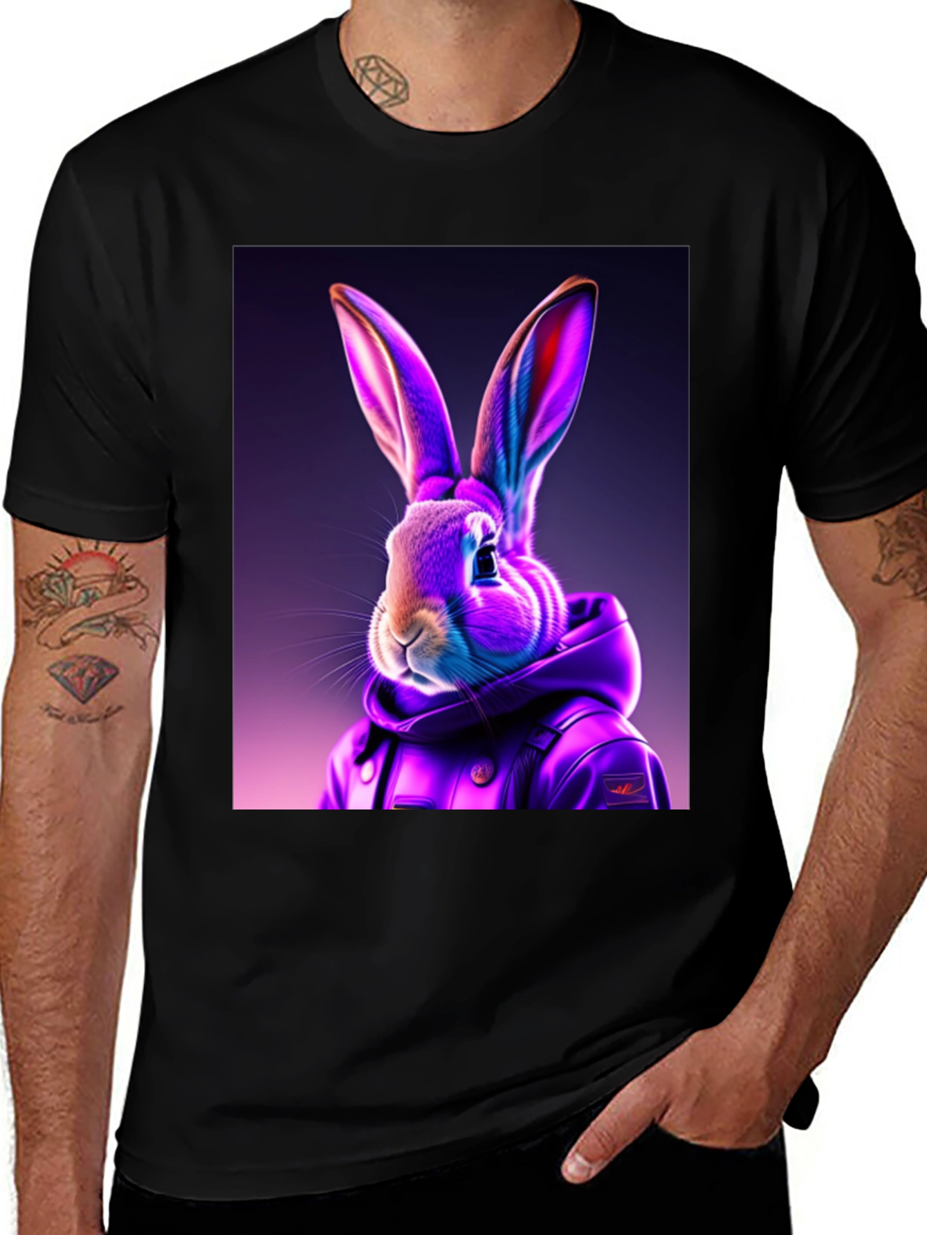 Variant 28 of Neon Rabbit Graphic T-Shirt