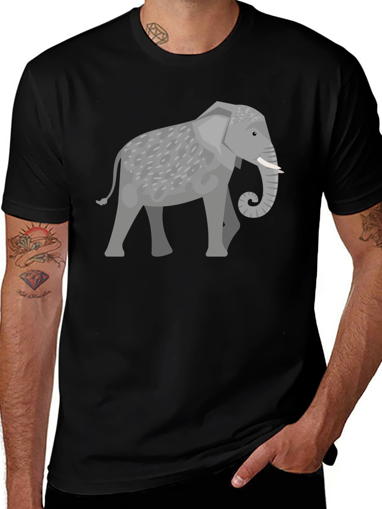 Variant 26 of Elephant Graphic T-Shirt - Unisex Casual Wear
