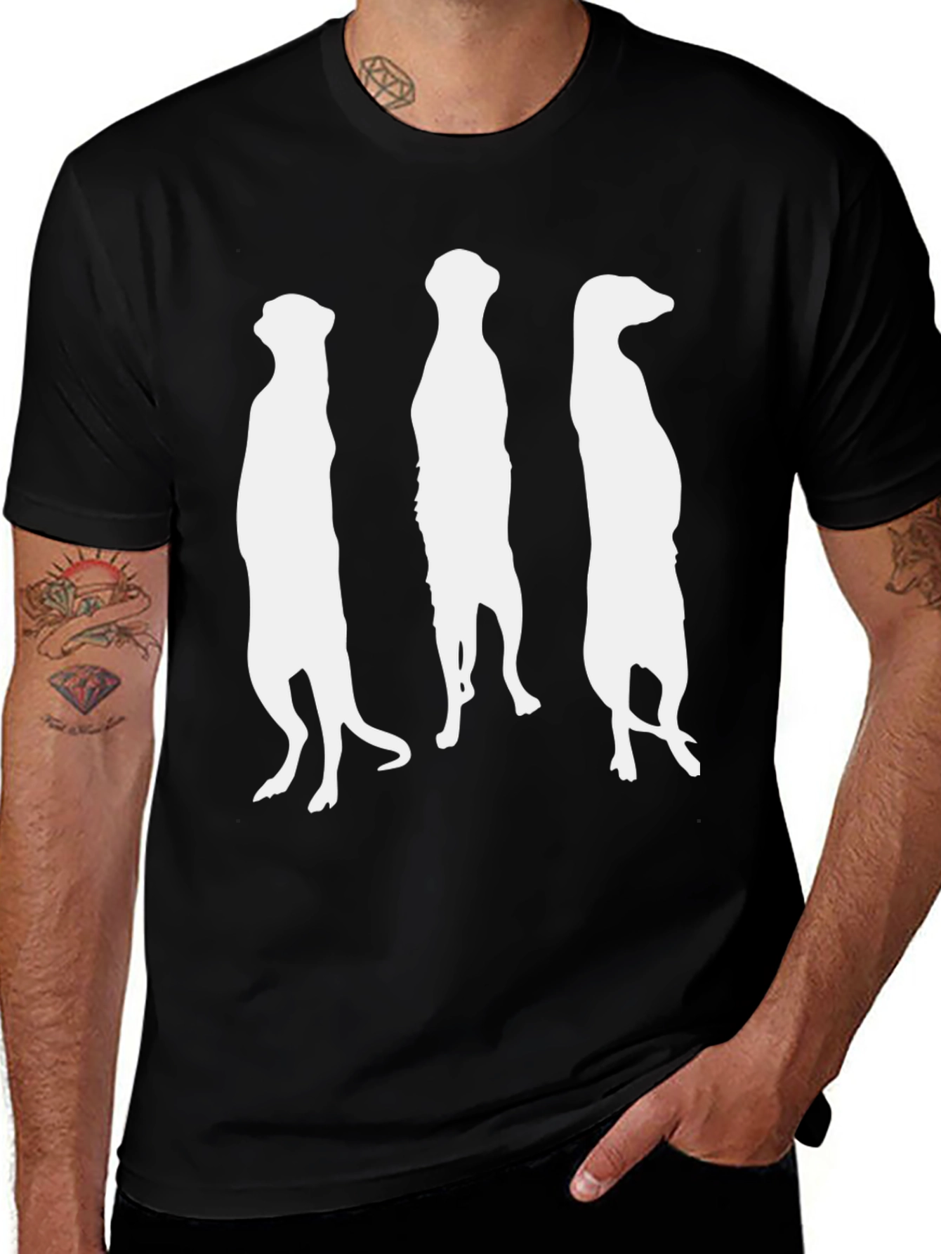 Variant 11 of Meerkat Silhouette T-Shirt - Black