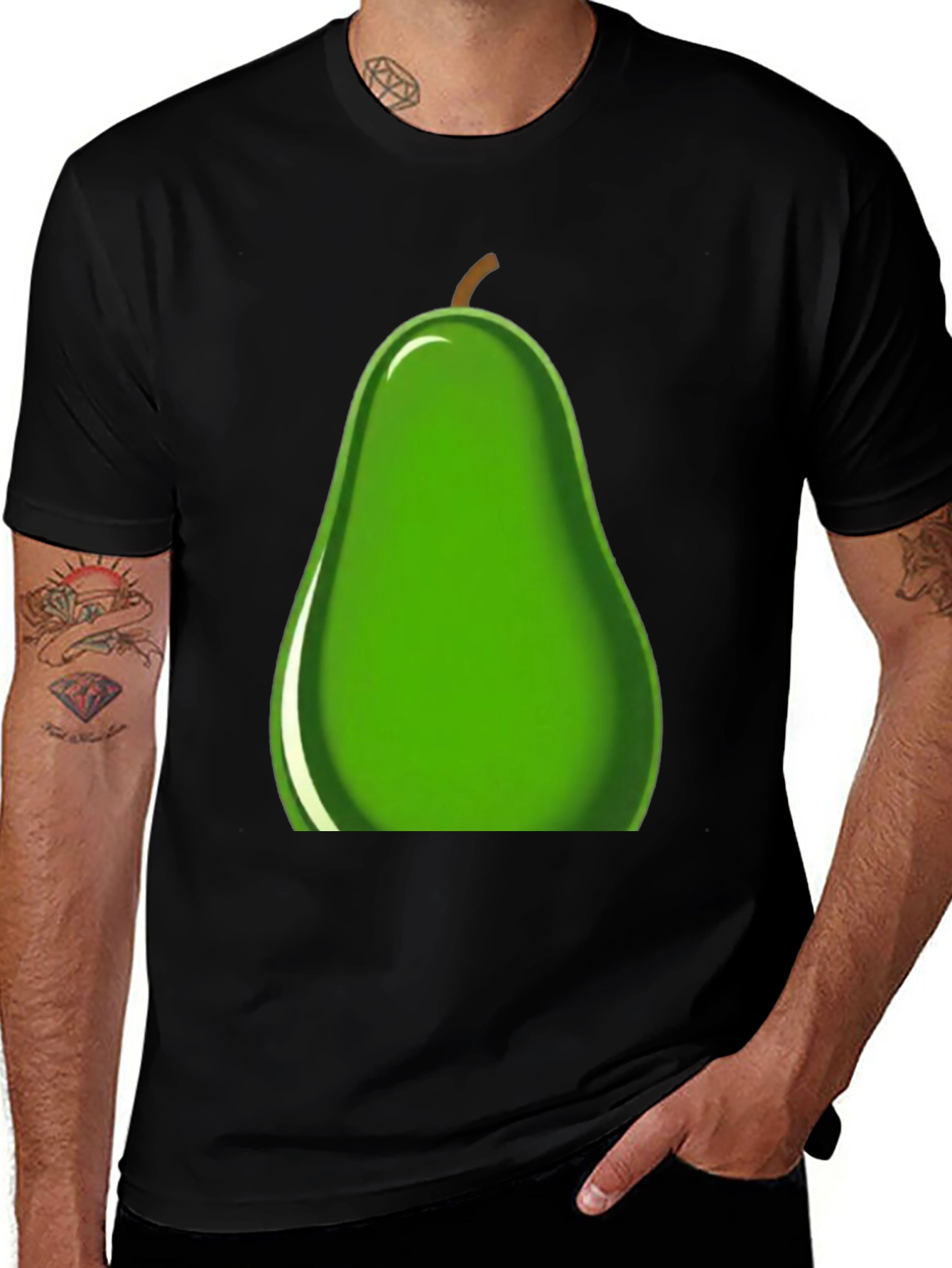 Variant 21 of Avocado Graphic Tee - Black Cotton T-Shirt