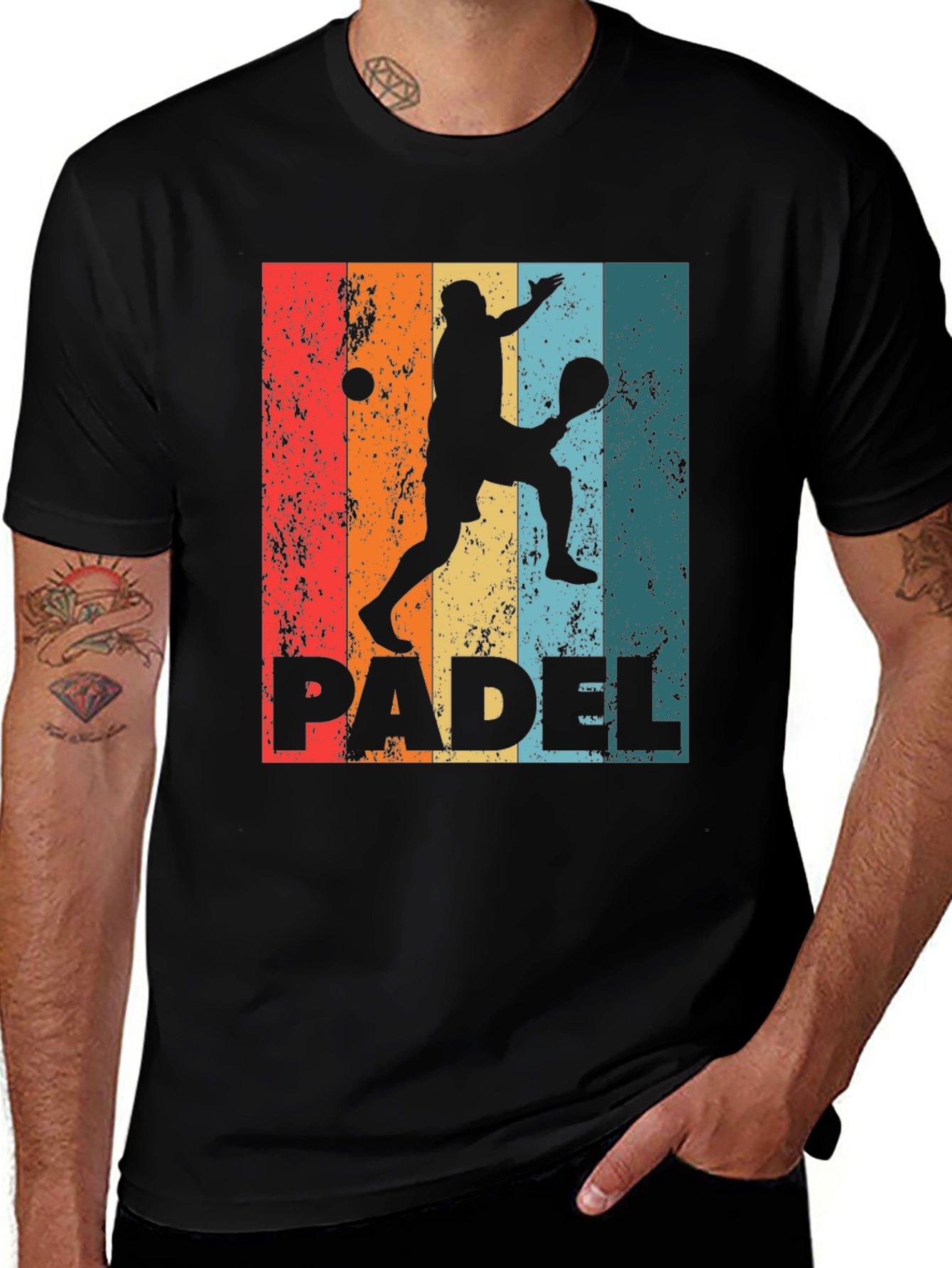 Variant 28 of Retro Padel Player Graphic T-Shirt