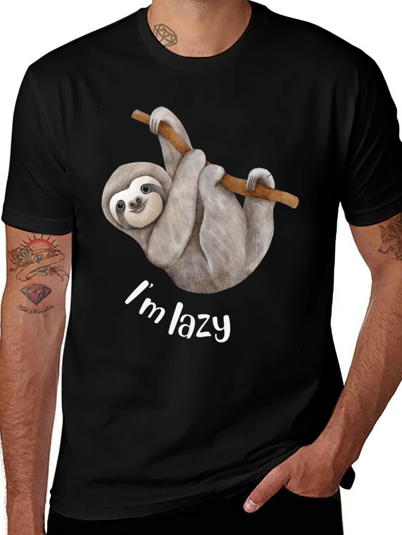 Variant 21 of I'm Lazy Sloth T-Shirt - Funny Relaxed Animal Tee
