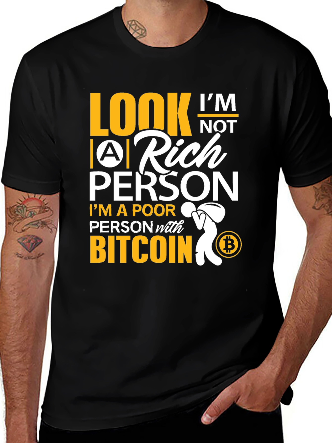 Bitcoin Poor Person Black T-Shirt