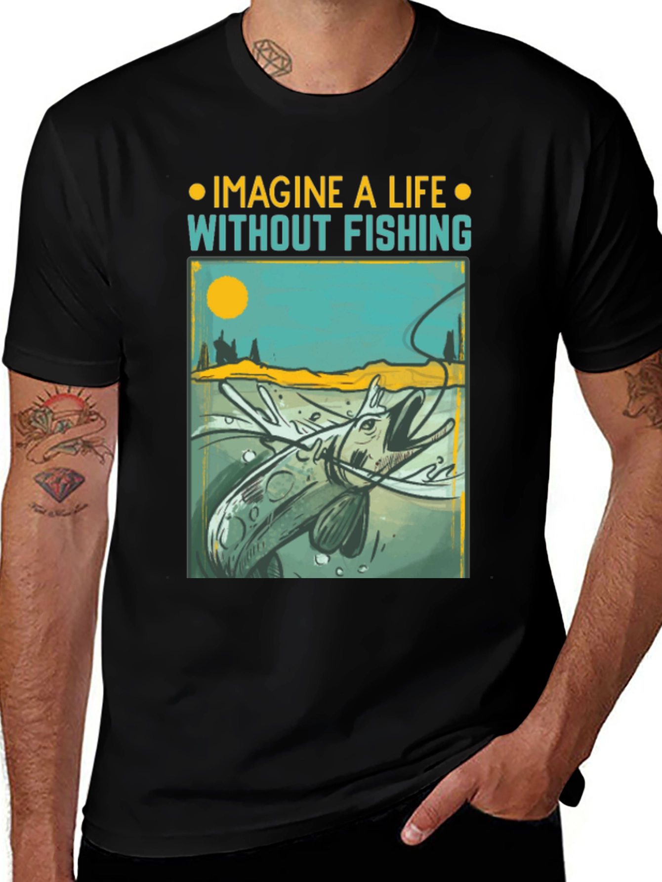 Variant 3 of Imagine a Life Without Fishing Graphic T-Shirt