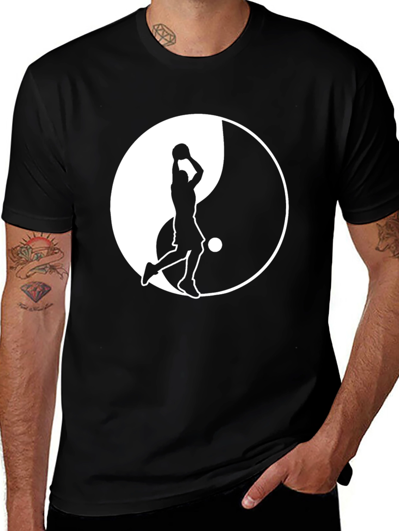 Variant 11 of Yin Yang Basketball Graphic Tee