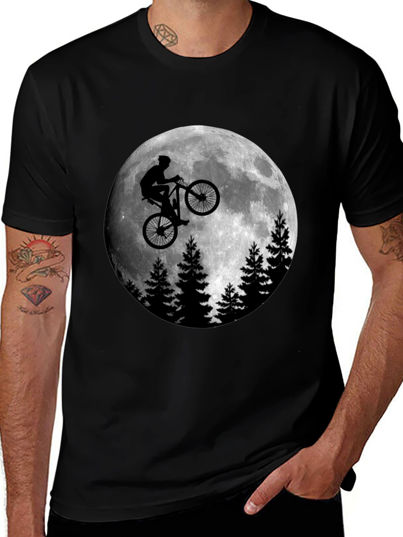 Moon Rider Graphic T-Shirt - Men's Black Tee
