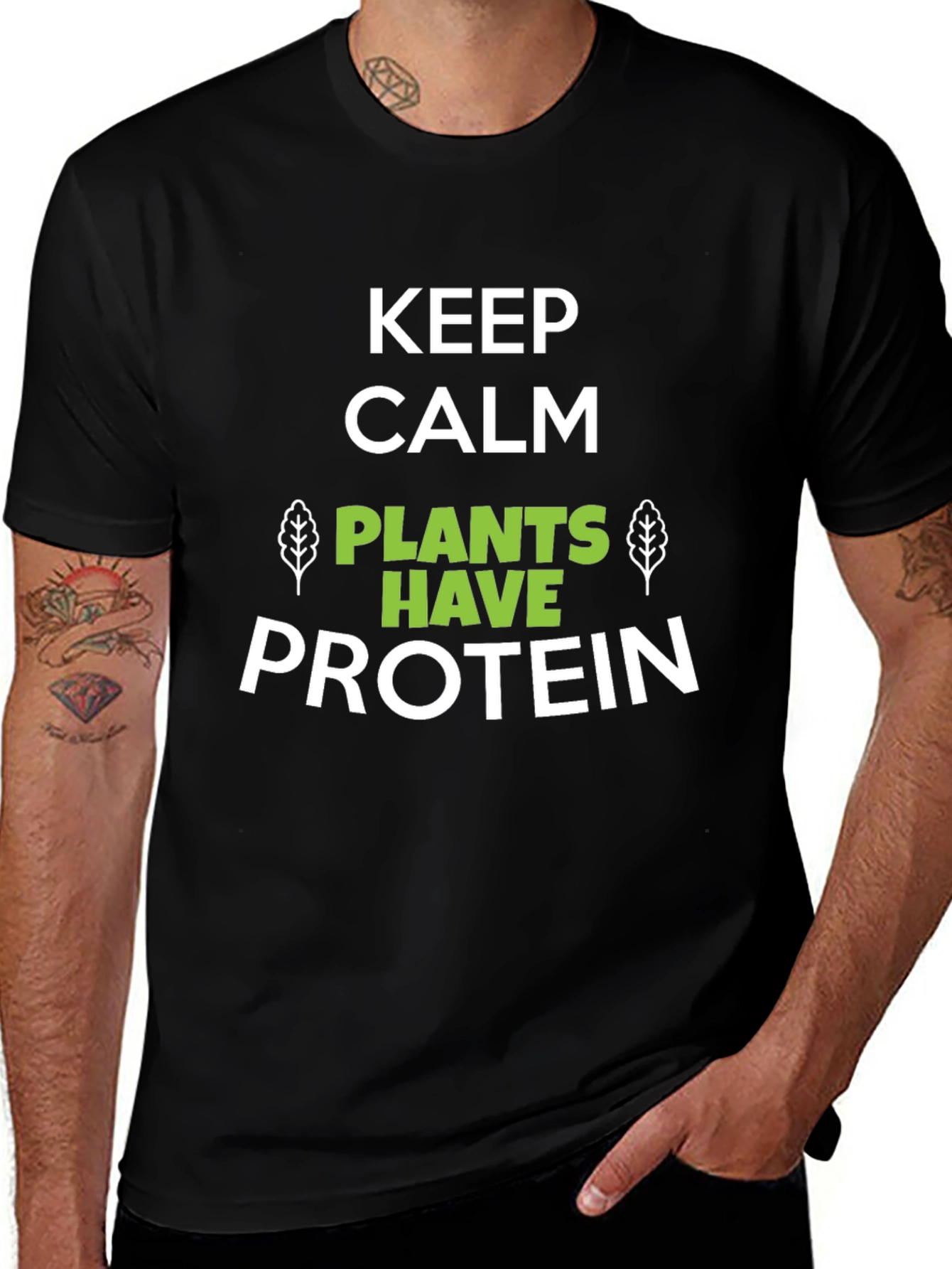 Keep Calm Plants Have Protein Graphic T-Shirt