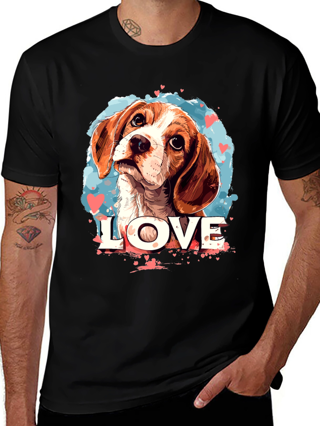 Variant 22 of Dog Lover T-Shirt: Beagle Love Design