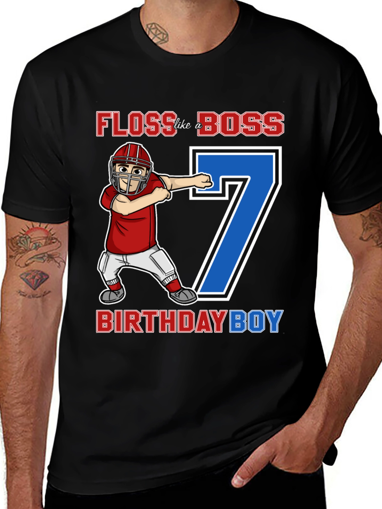 Variant 21 of Floss Like a Boss 7th Birthday Boy T-Shirt