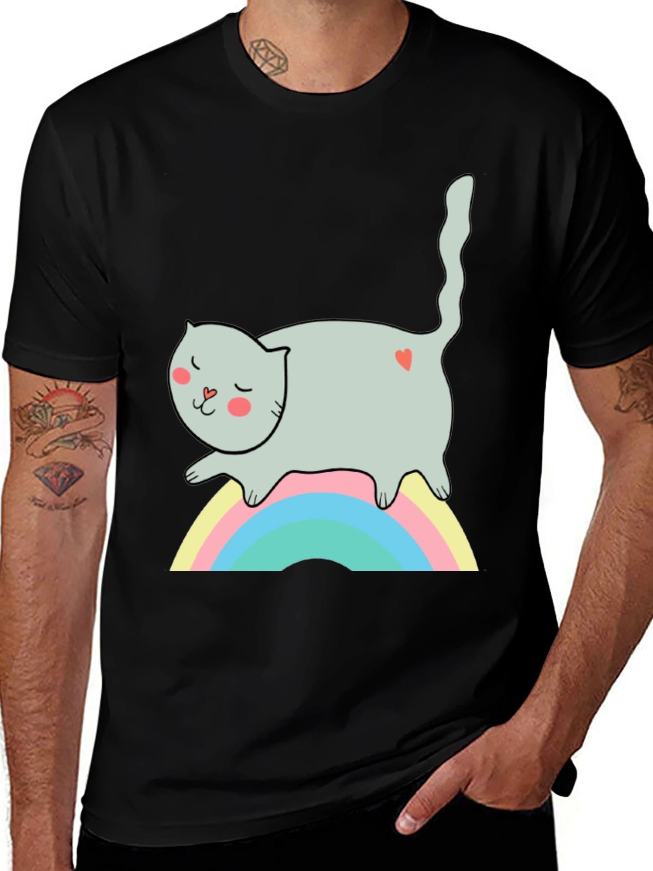 Variant 7 of Cute Cat Rainbow T-Shirt